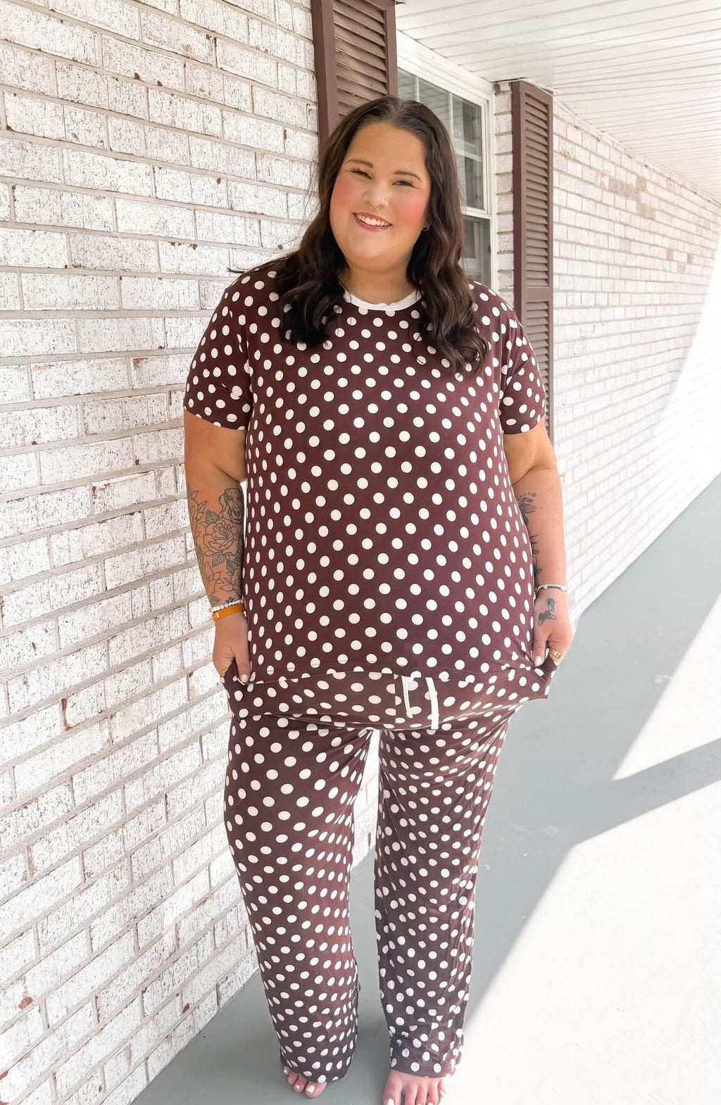 Cocoa Cozy Dots Womens Lounge Pant Set