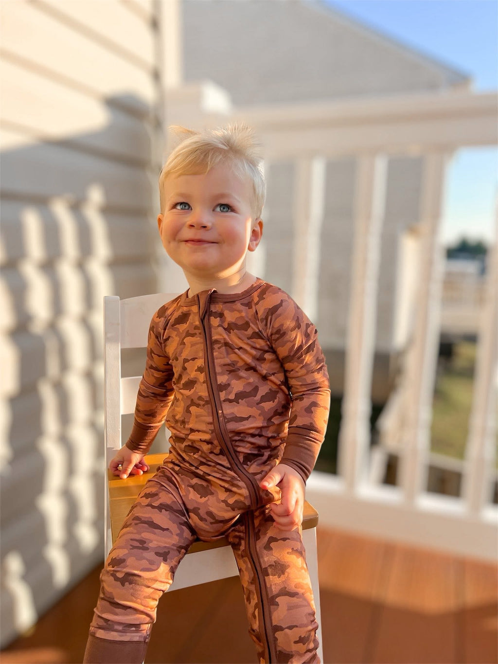 Desert Camo Double Zippy Romper