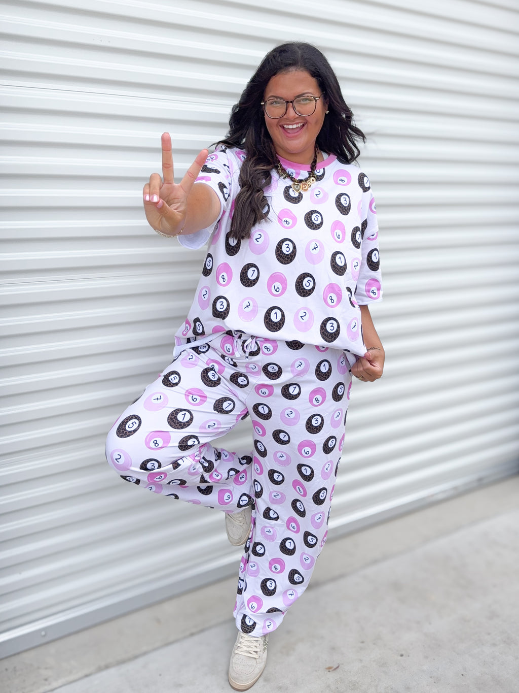 Lucky 8balls Womens Barrel Pants Set