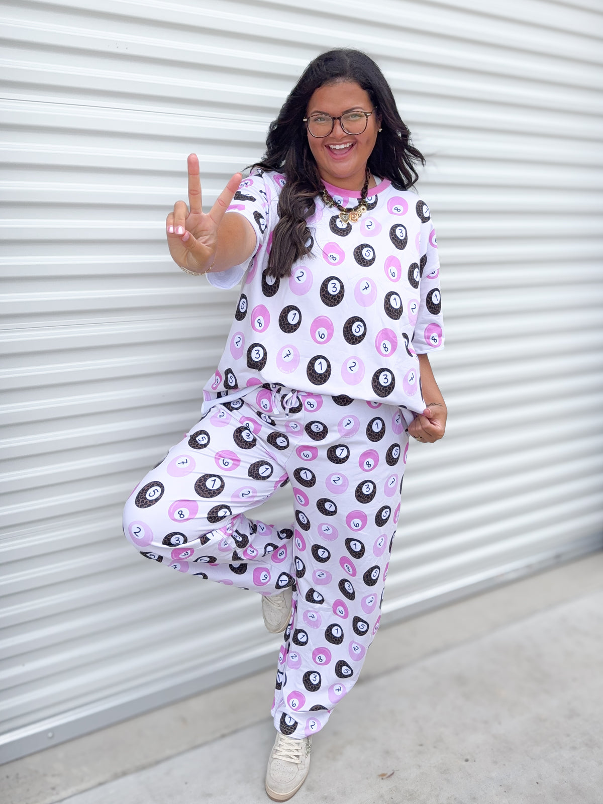Lucky 8balls Womens Barrel Pants Set