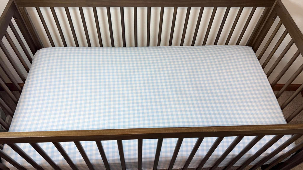 Blue Gingham Crib/Toddler Sheet