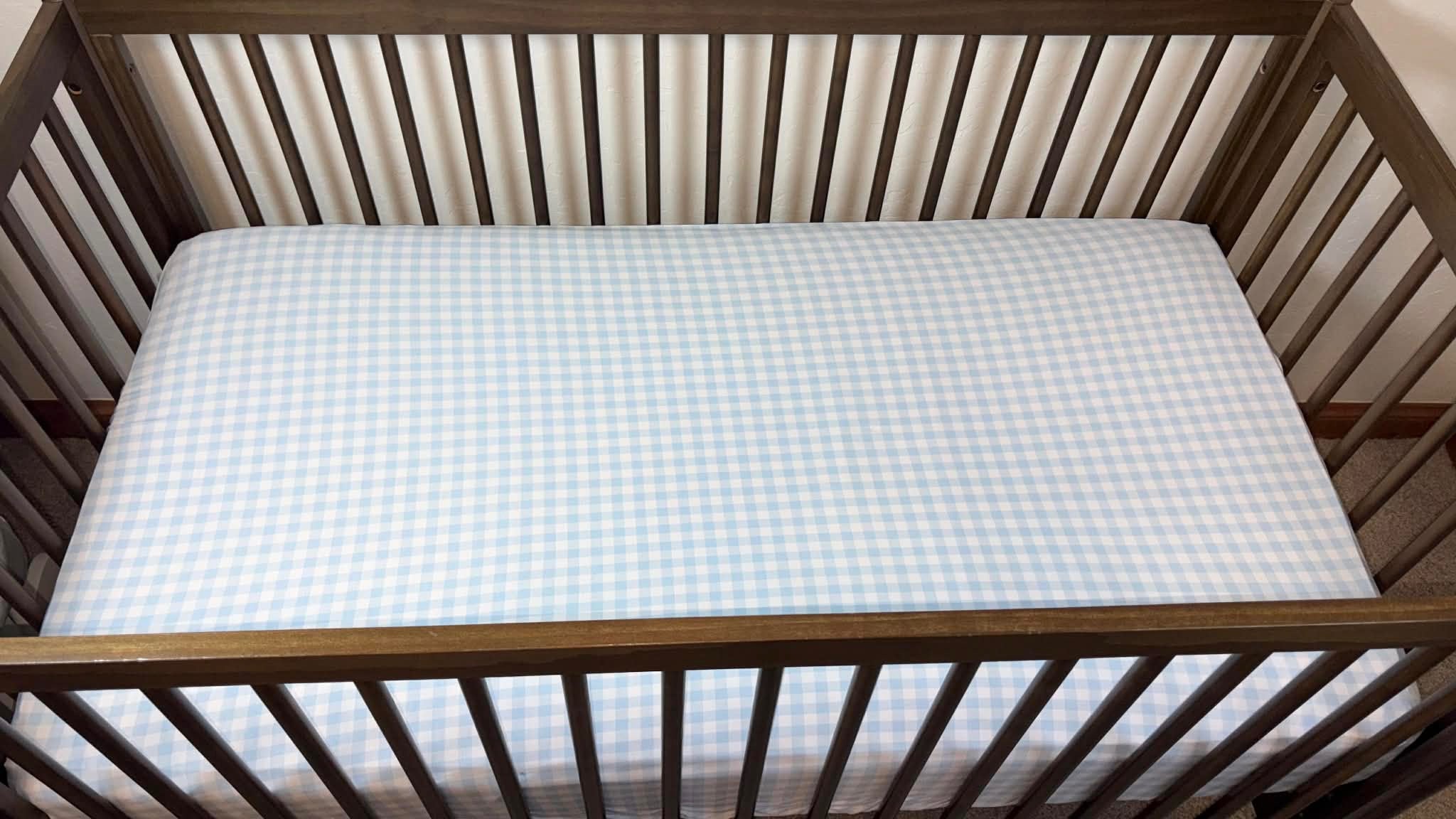 Blue Gingham Crib/Toddler Sheet