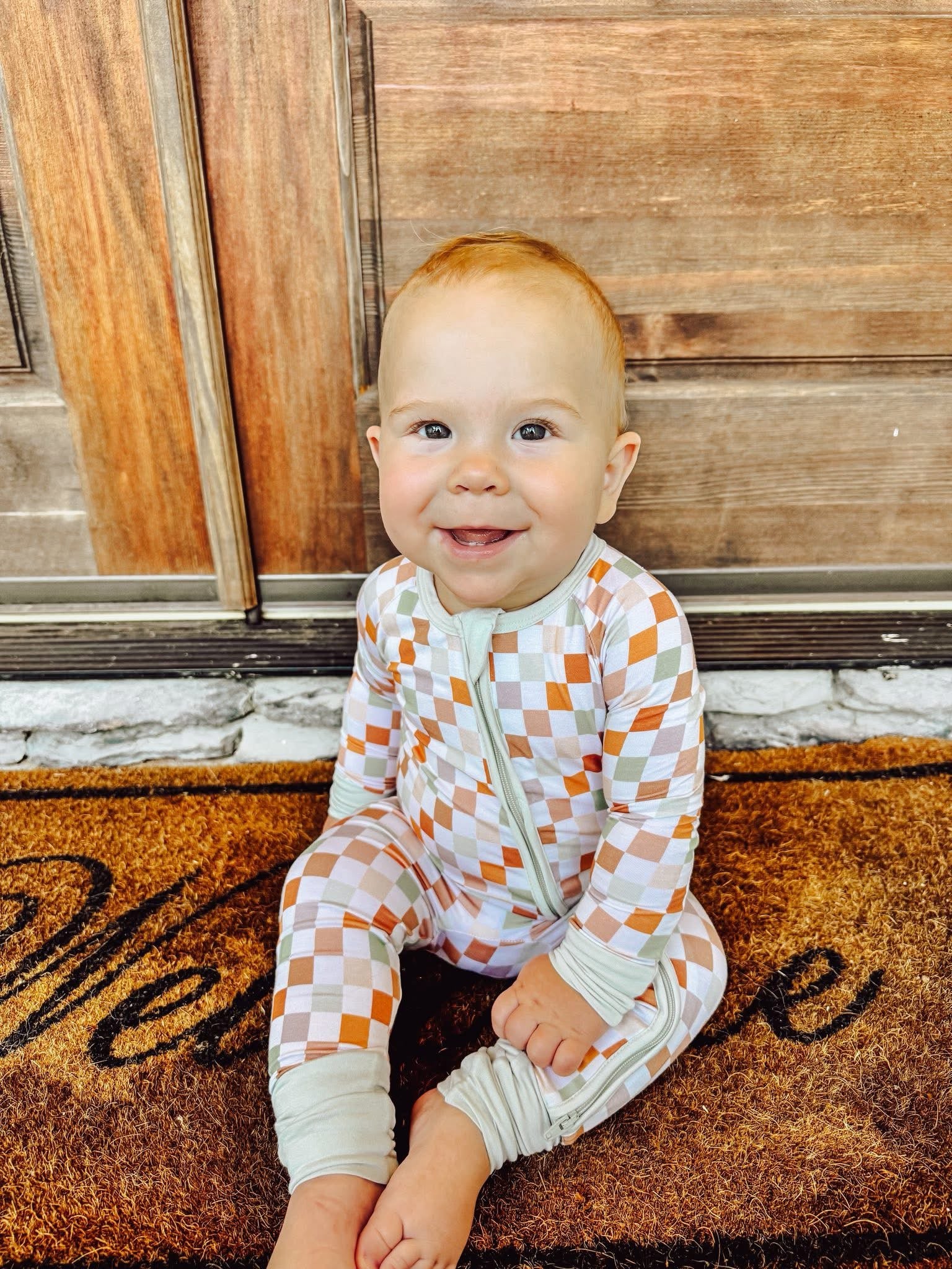 Harvest Checks Double Zippy Romper