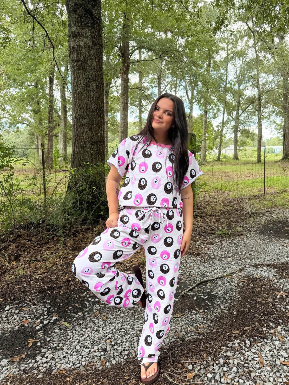 Lucky 8balls Womens Barrel Pants Set