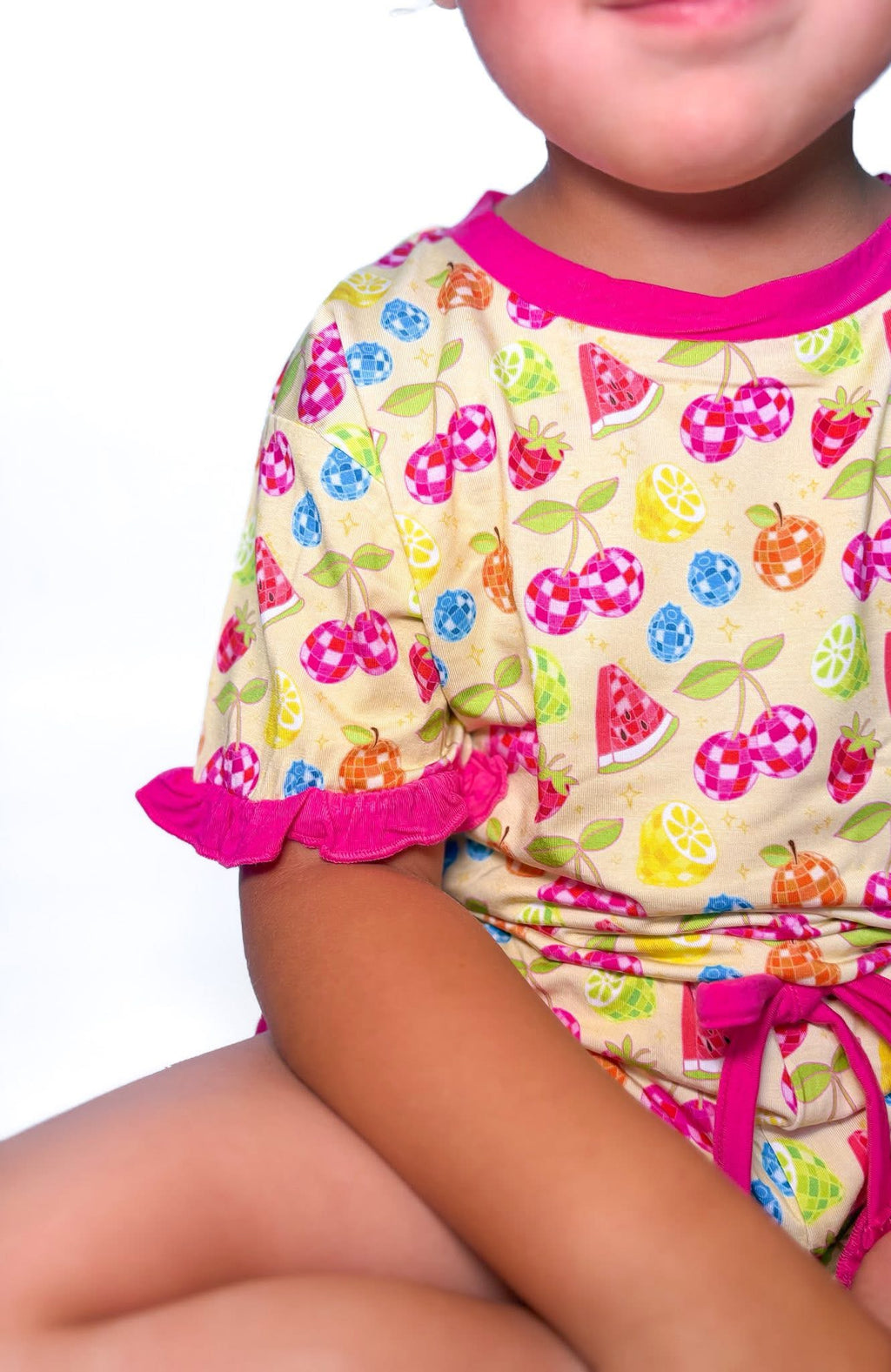 Disco Fruit Kids Ruffle Short Set