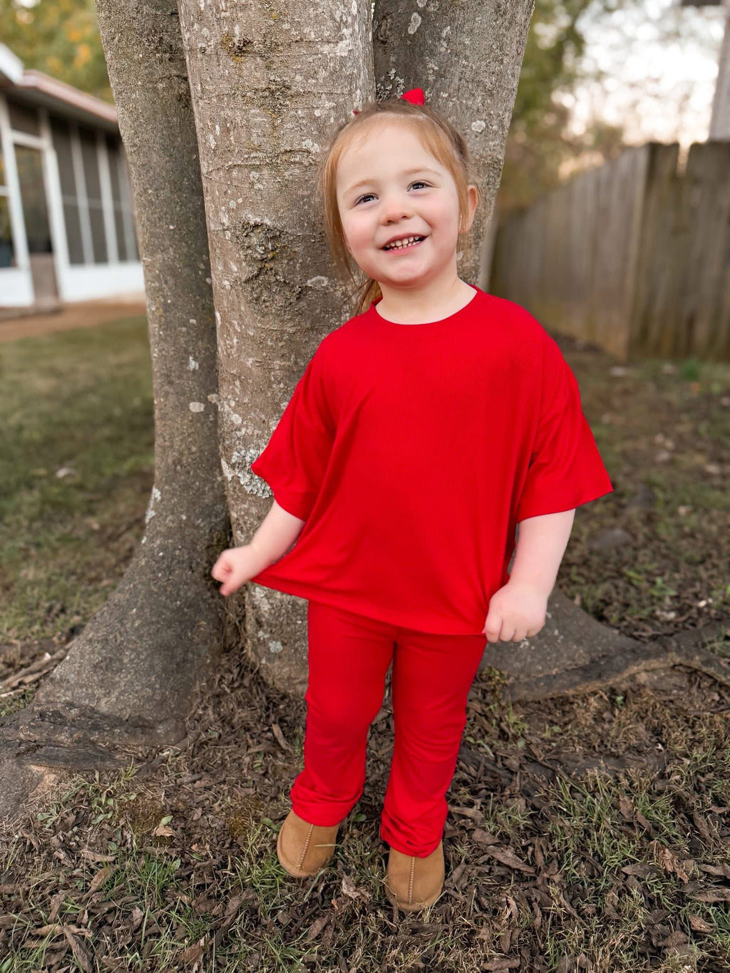 Cranberry Kids Ribbed Daywear Pant Set