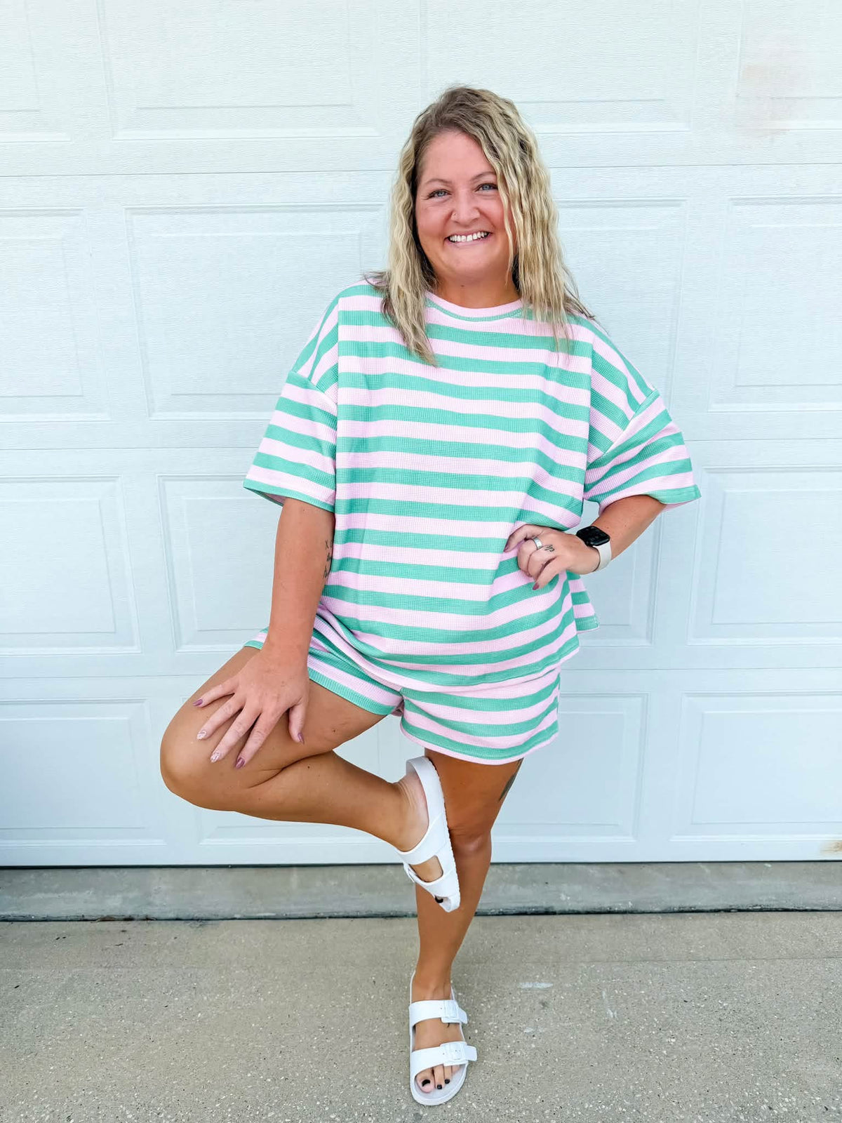 Watermelon Sugar Womens Waffle Short Set