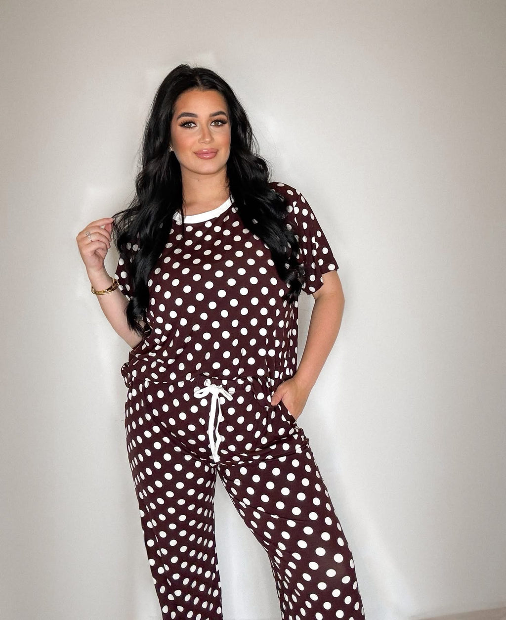 Cocoa Cozy Dots Womens Lounge Pant Set