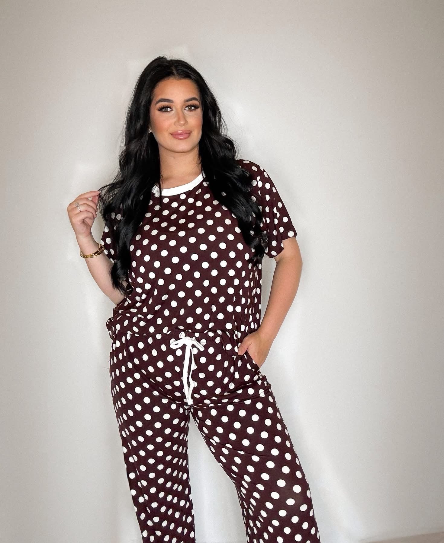Cocoa Cozy Dots Womens Lounge Pant Set