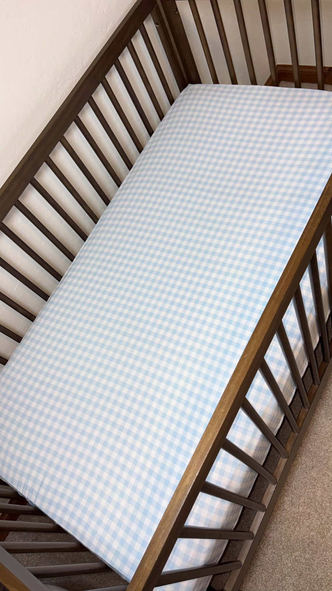 Blue Gingham Crib/Toddler Sheet