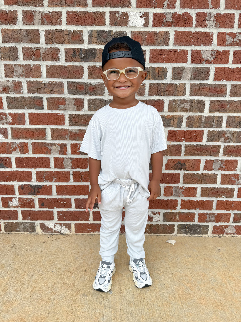 Platinum Silver Ribbed Oversized Tee