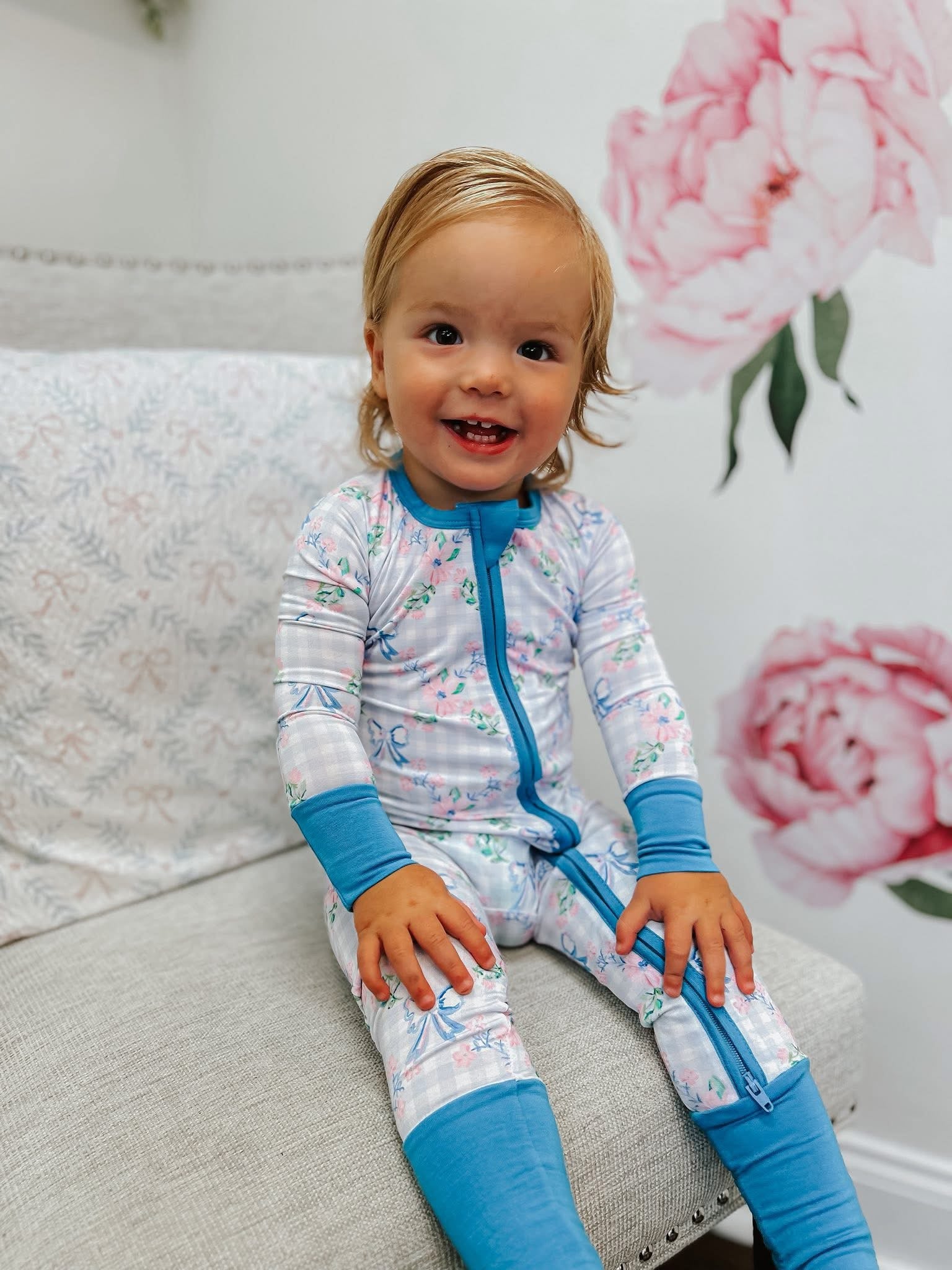 Loveshack Gingham Double Zippy Romper