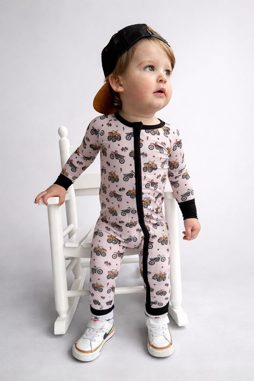 Moto Mayhem Double Zippy Romper