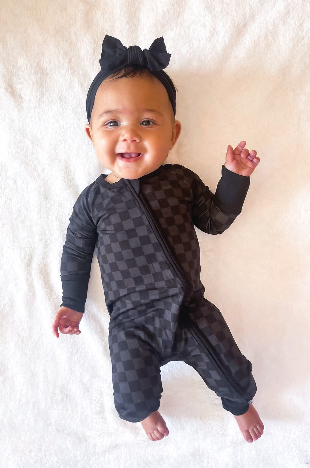 Midnight Checks Double Zippy Romper