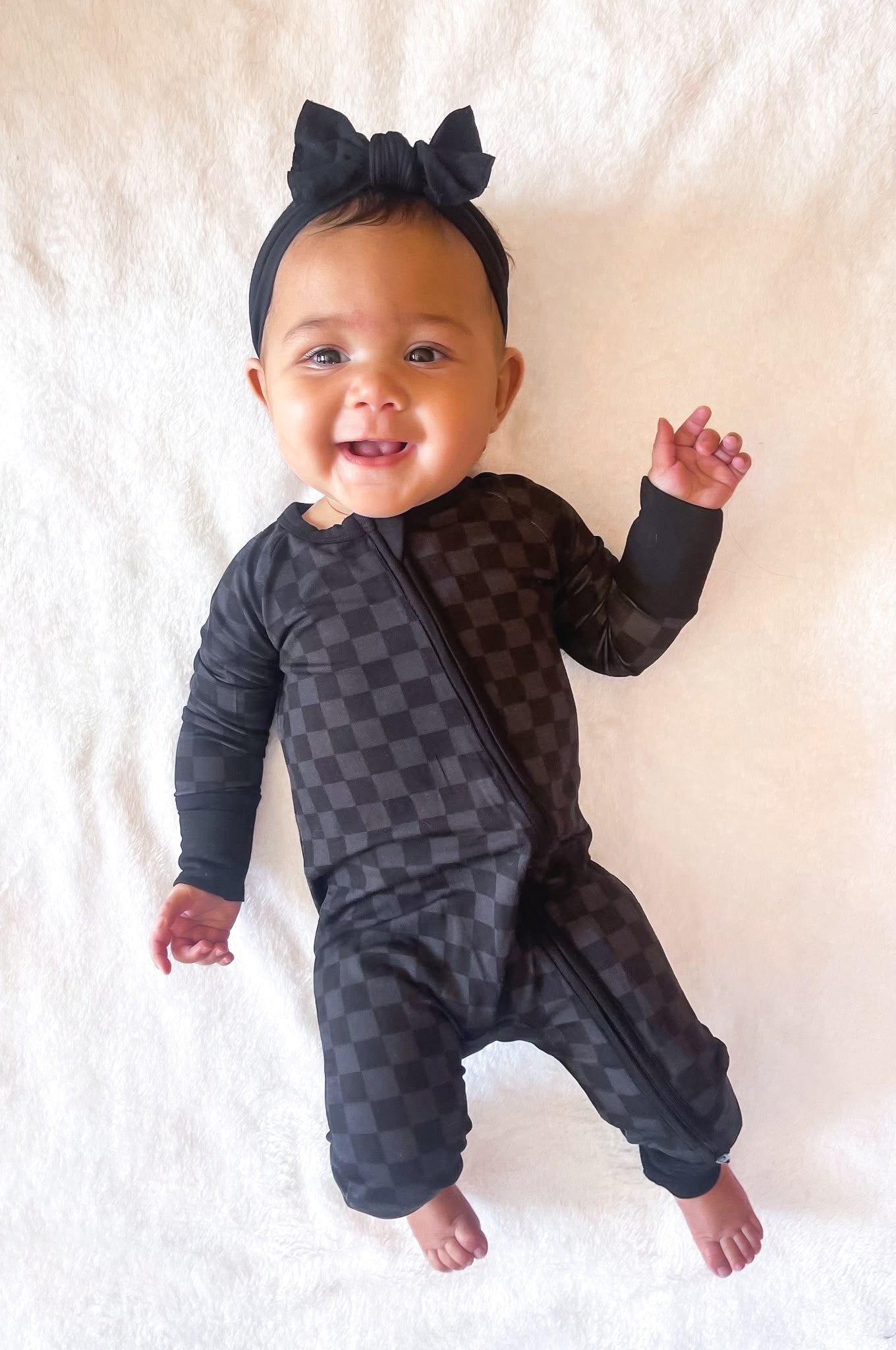 Midnight Checks Double Zippy Romper