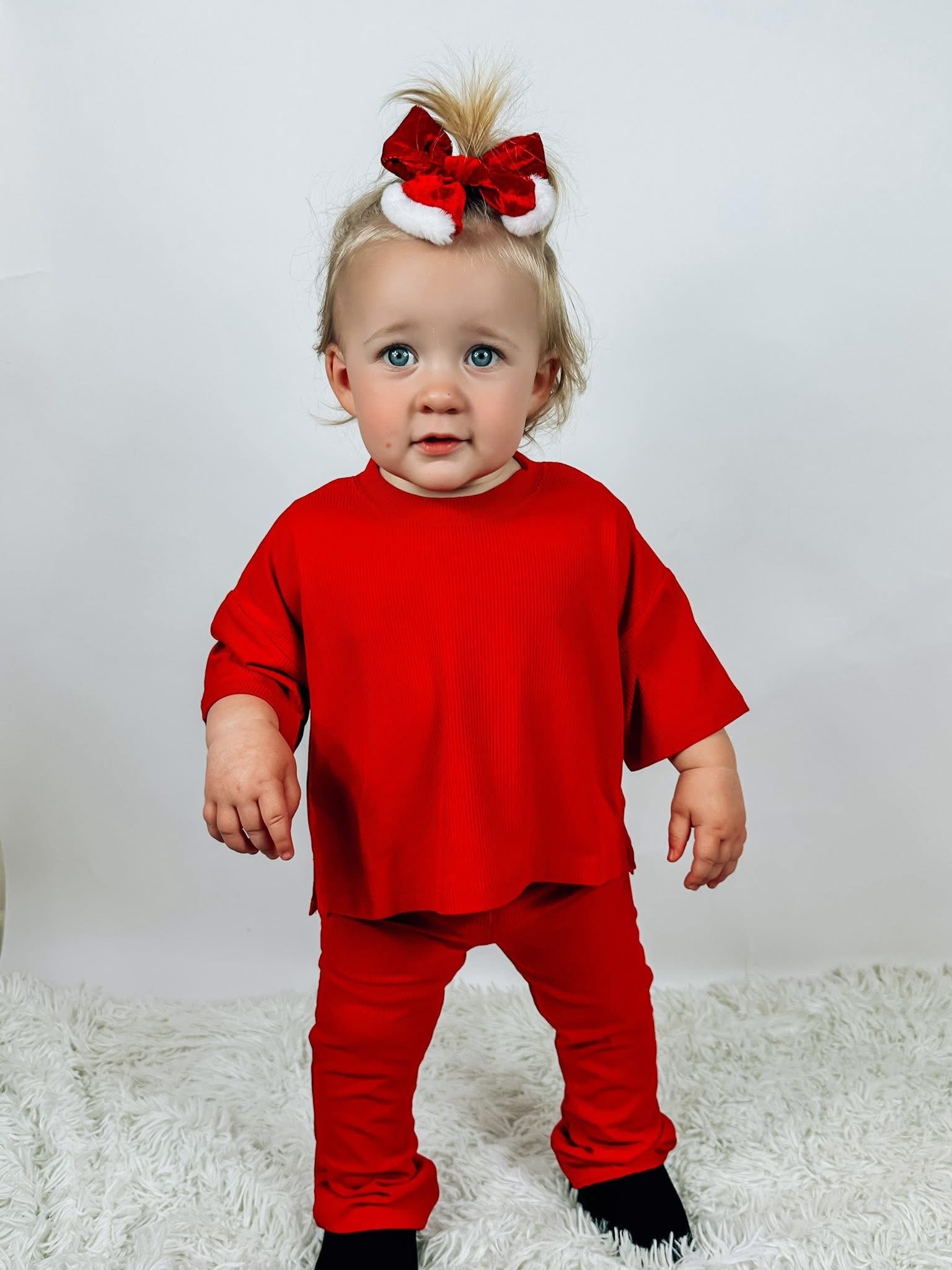 Cranberry Kids Ribbed Daywear Pant Set
