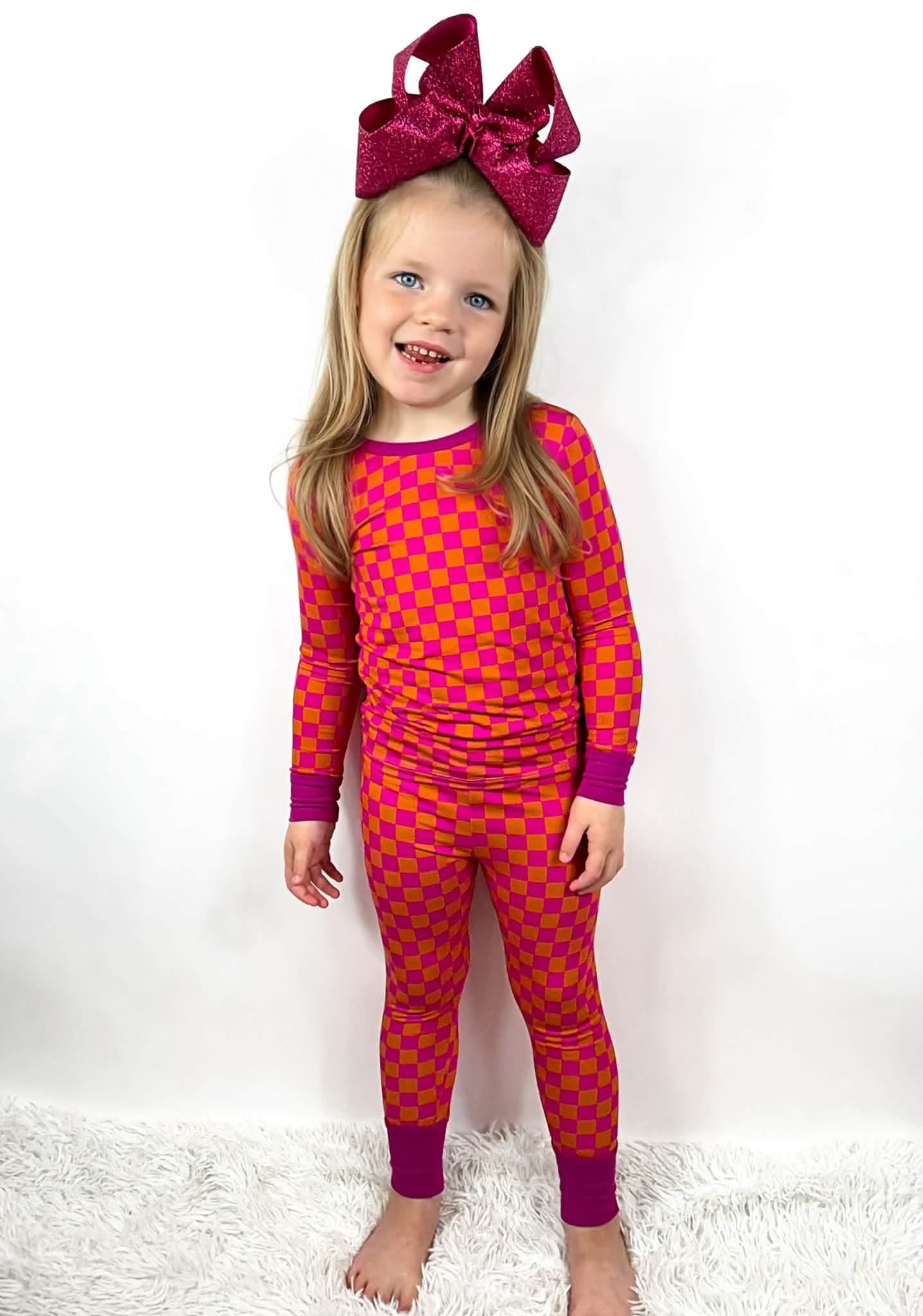 Pink Punch Checks Two Piece Set