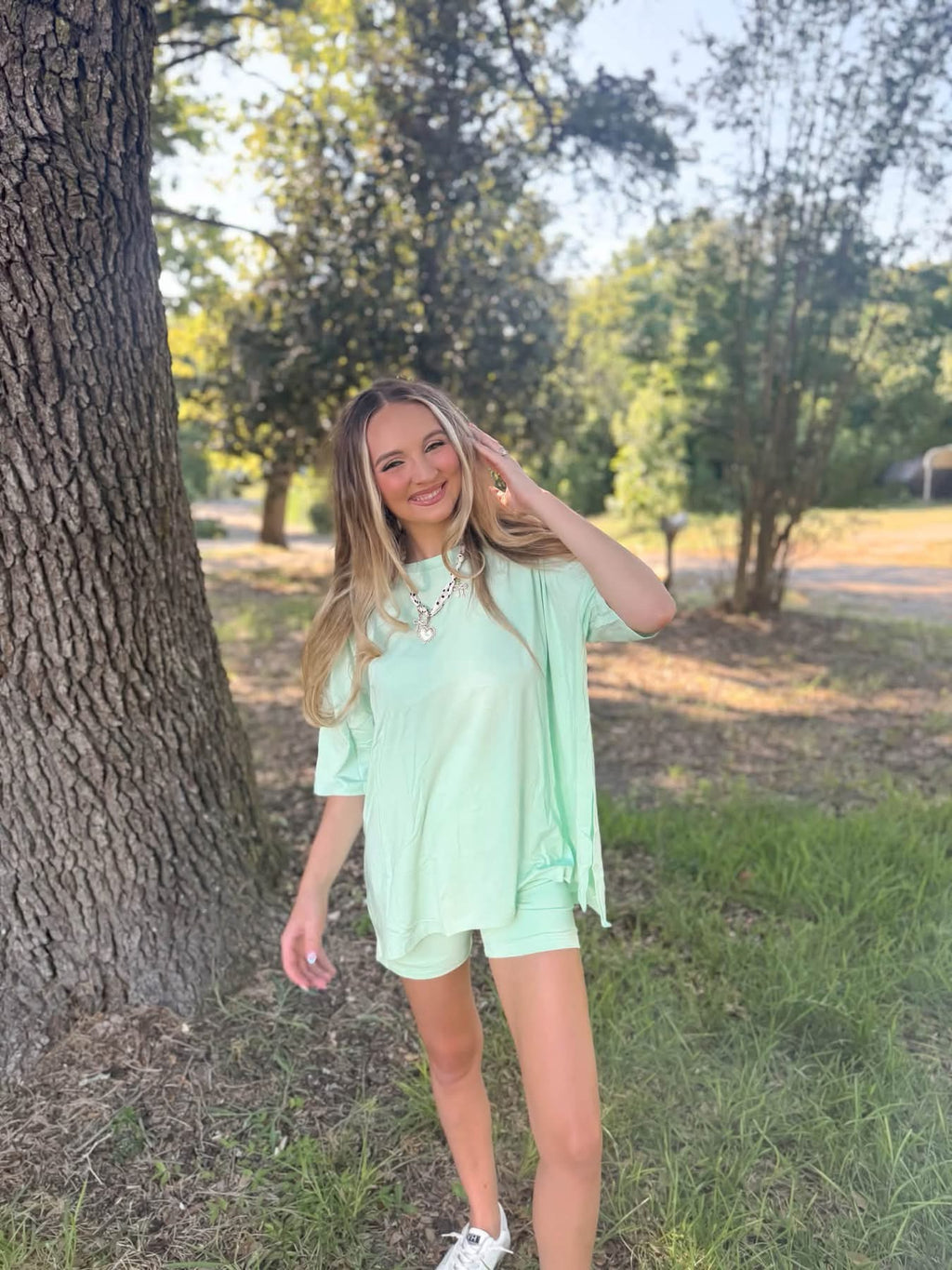 Seafoam Womens Biker Short Set