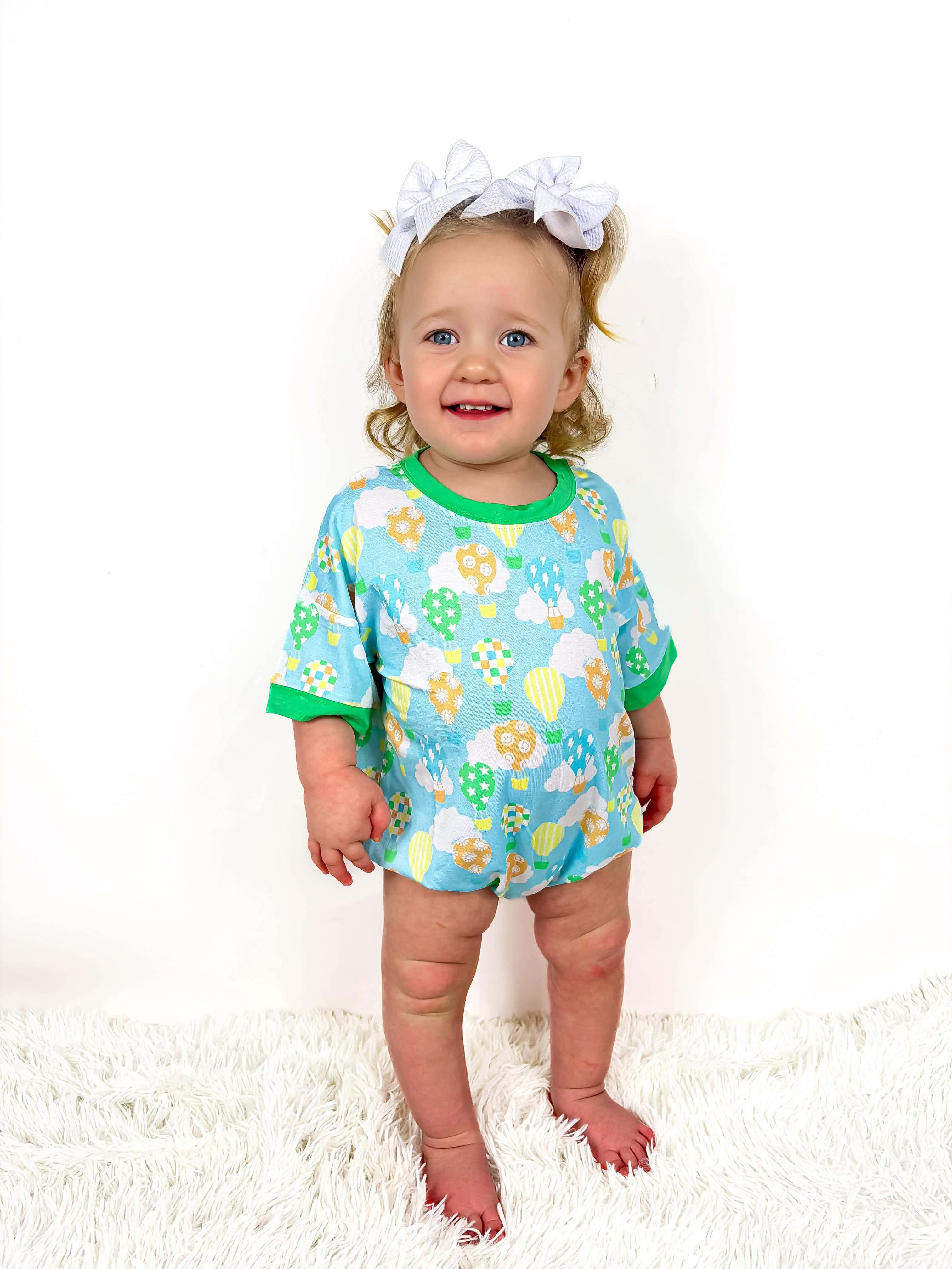 Up, up, and Away Oversized Bubble Romper
