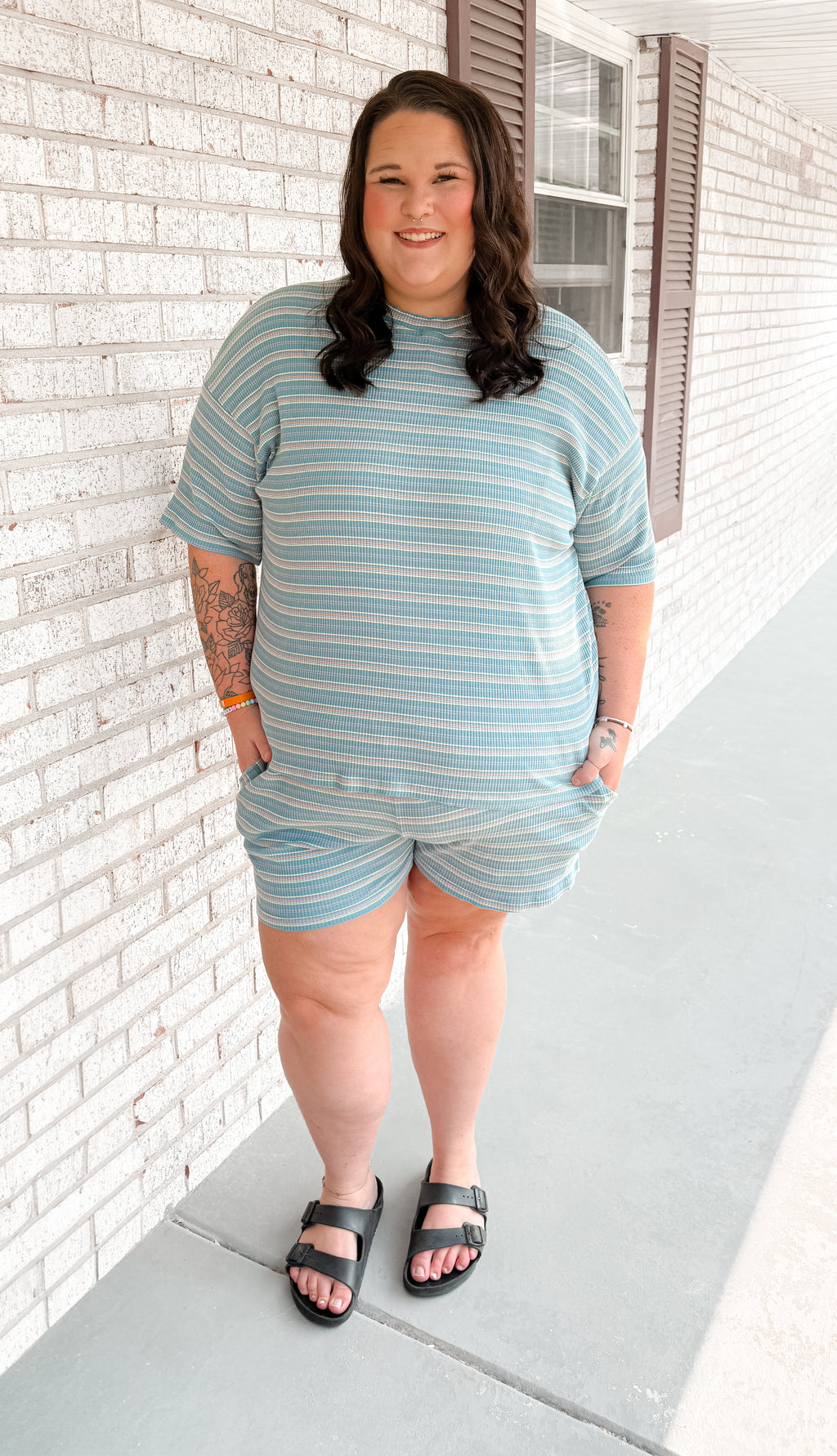 Harbor Haze Womens Ribbed short set