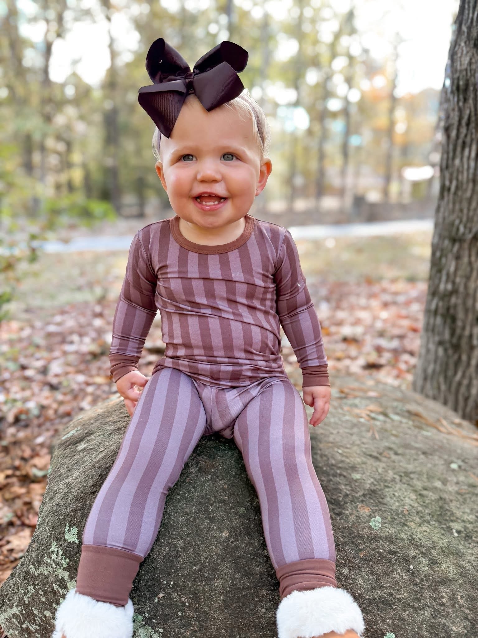 Espresso Stripes Two Piece Set