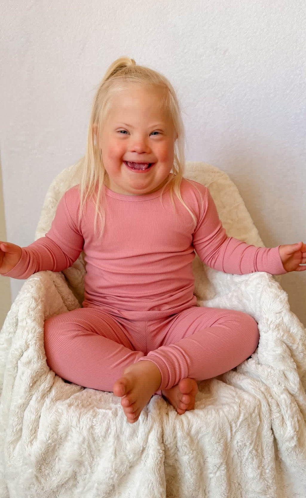 Dusty Rose Ribbed Two Piece Set