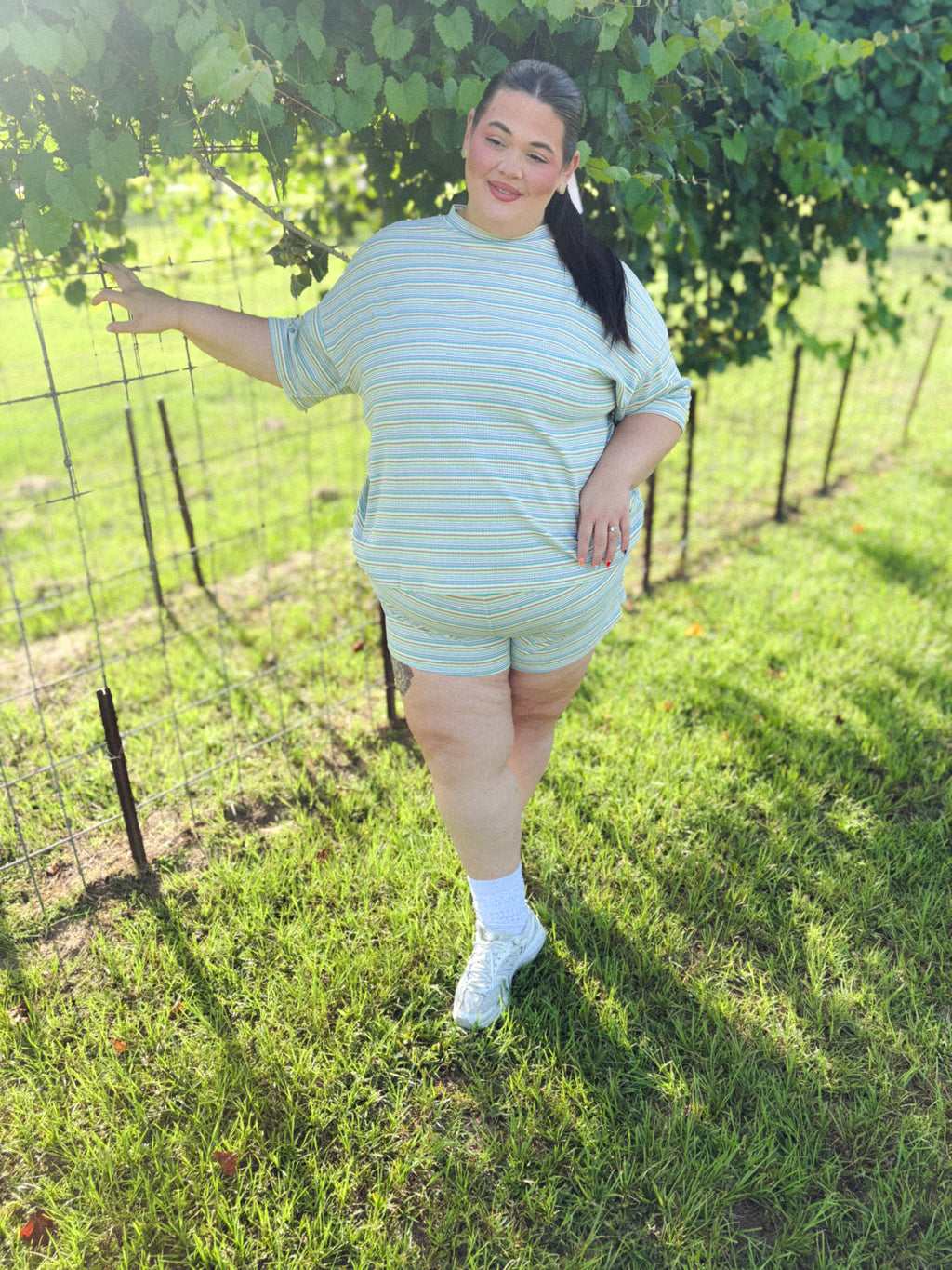 Muted Summer Women’s ribbed knit short set