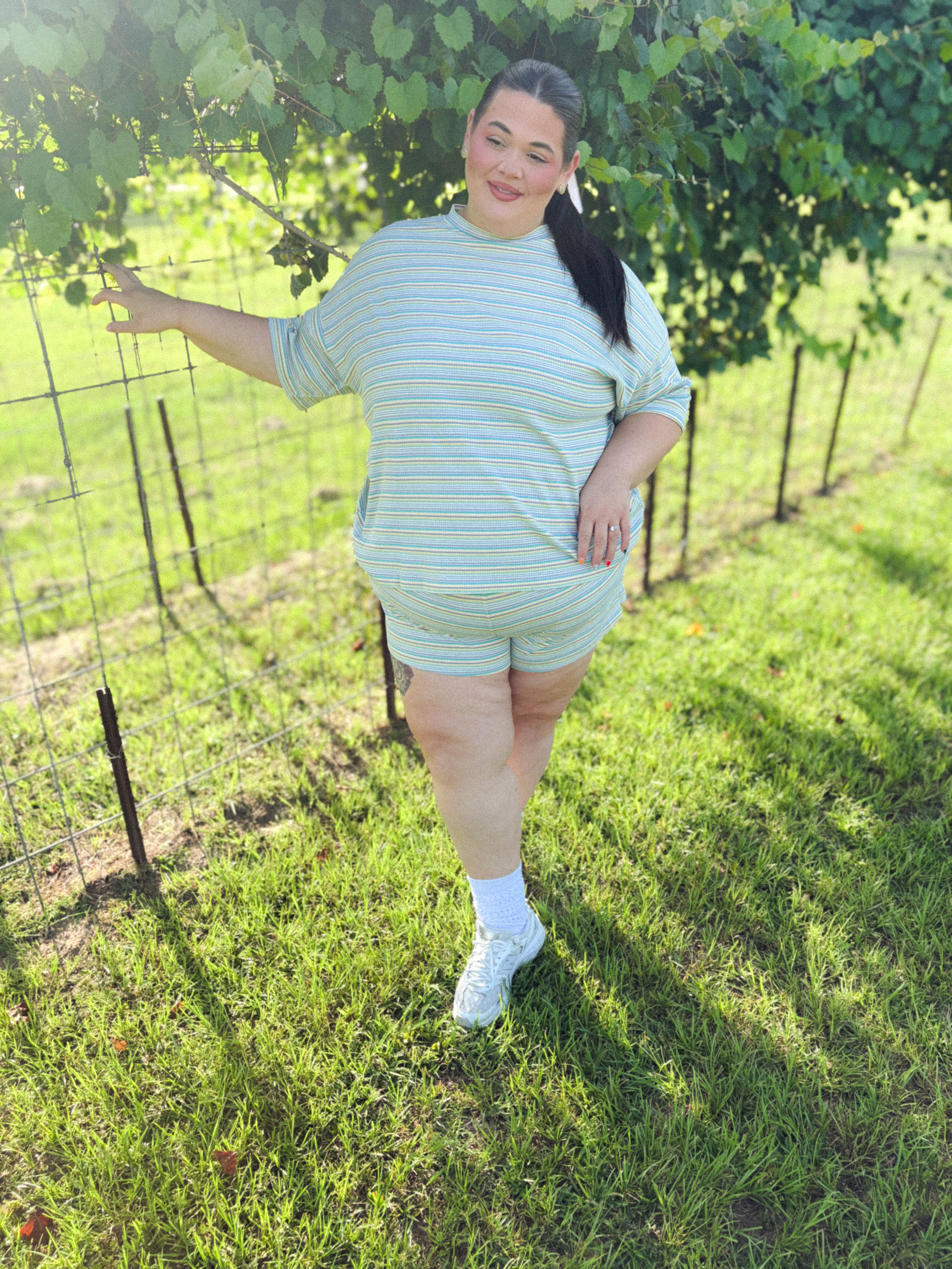 Muted Summer Women’s ribbed knit short set