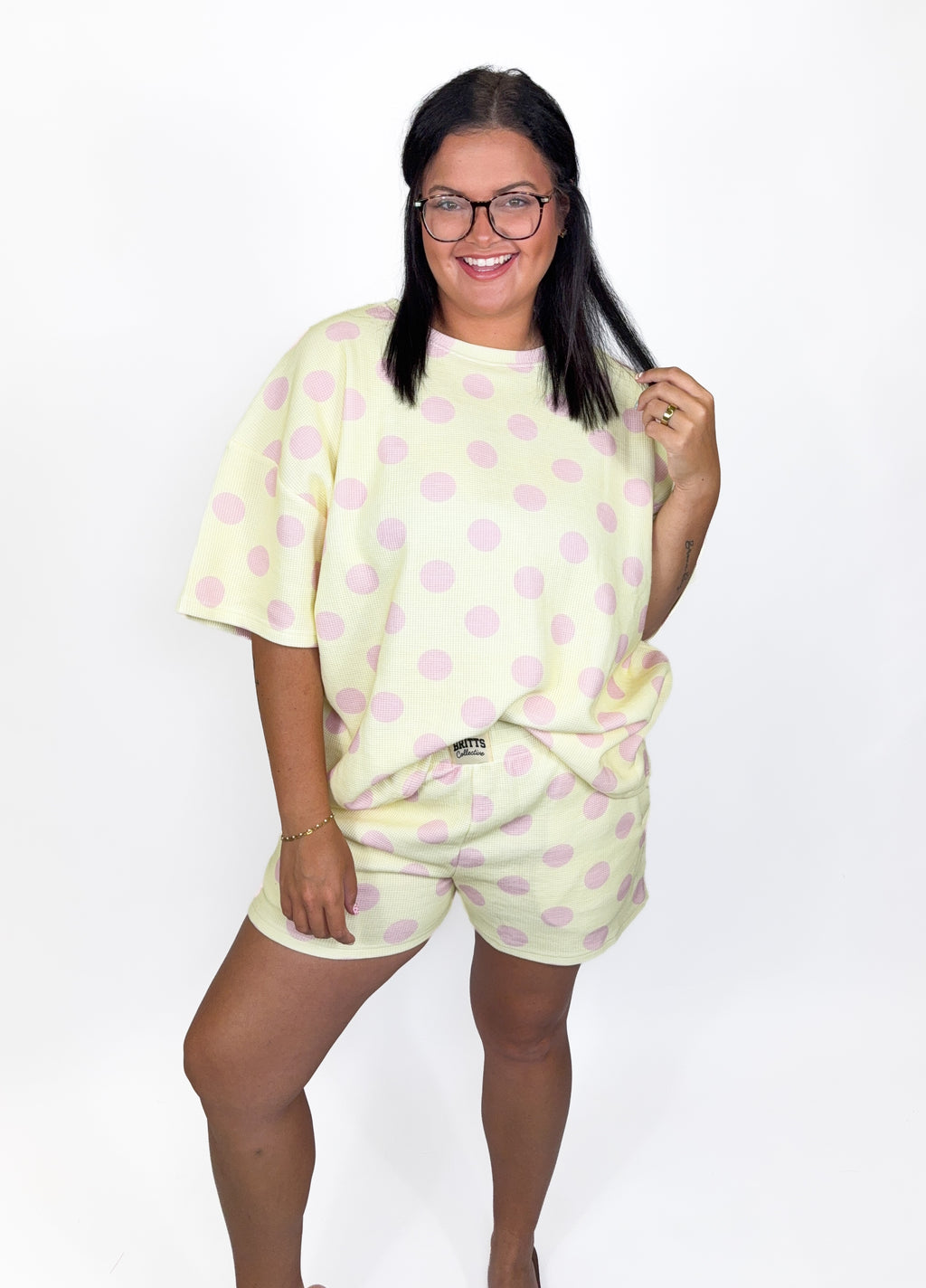 Banana Split Waffle Knit Short Set