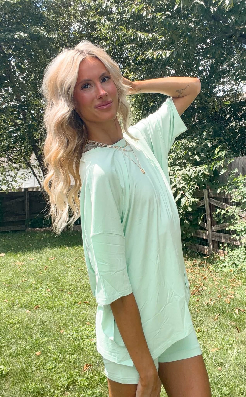 Seafoam Womens Biker Short Set
