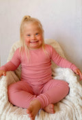 Dusty Rose Ribbed Two Piece Set