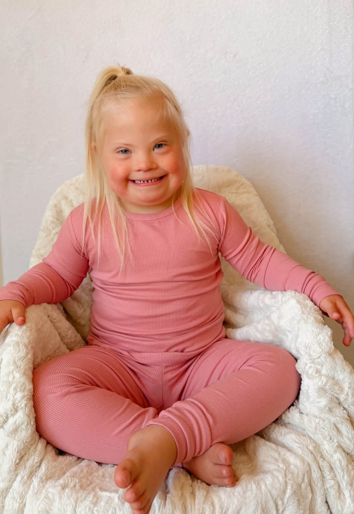 Dusty Rose Ribbed Two Piece Set