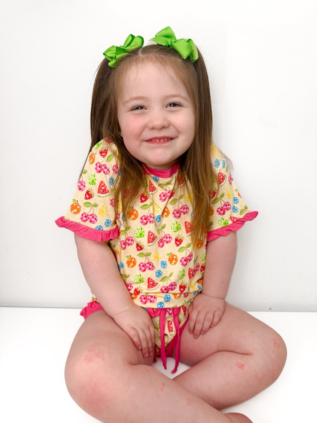 Disco Fruit Kids Ruffle Short Set