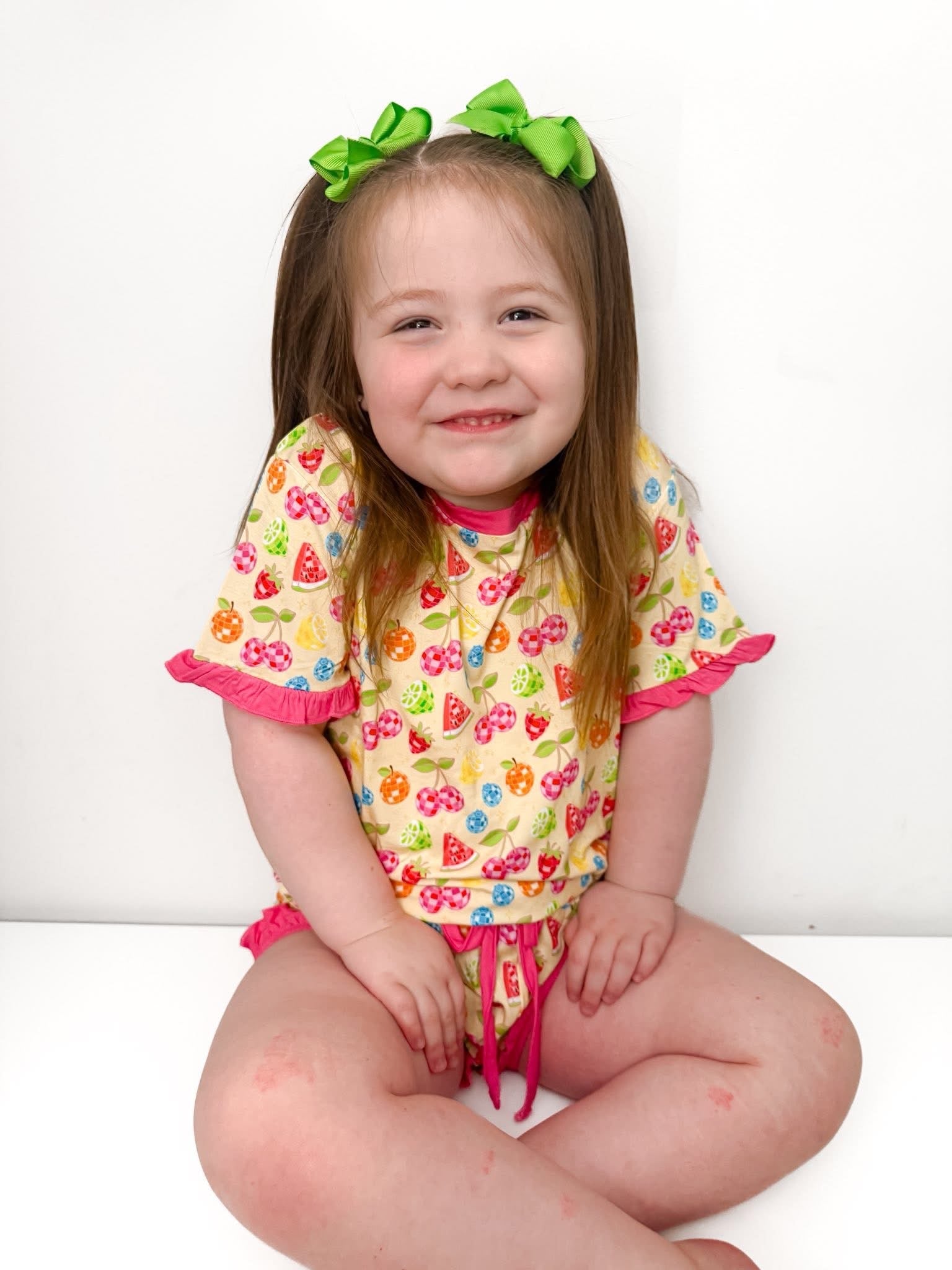 Disco Fruit Kids Ruffle Short Set