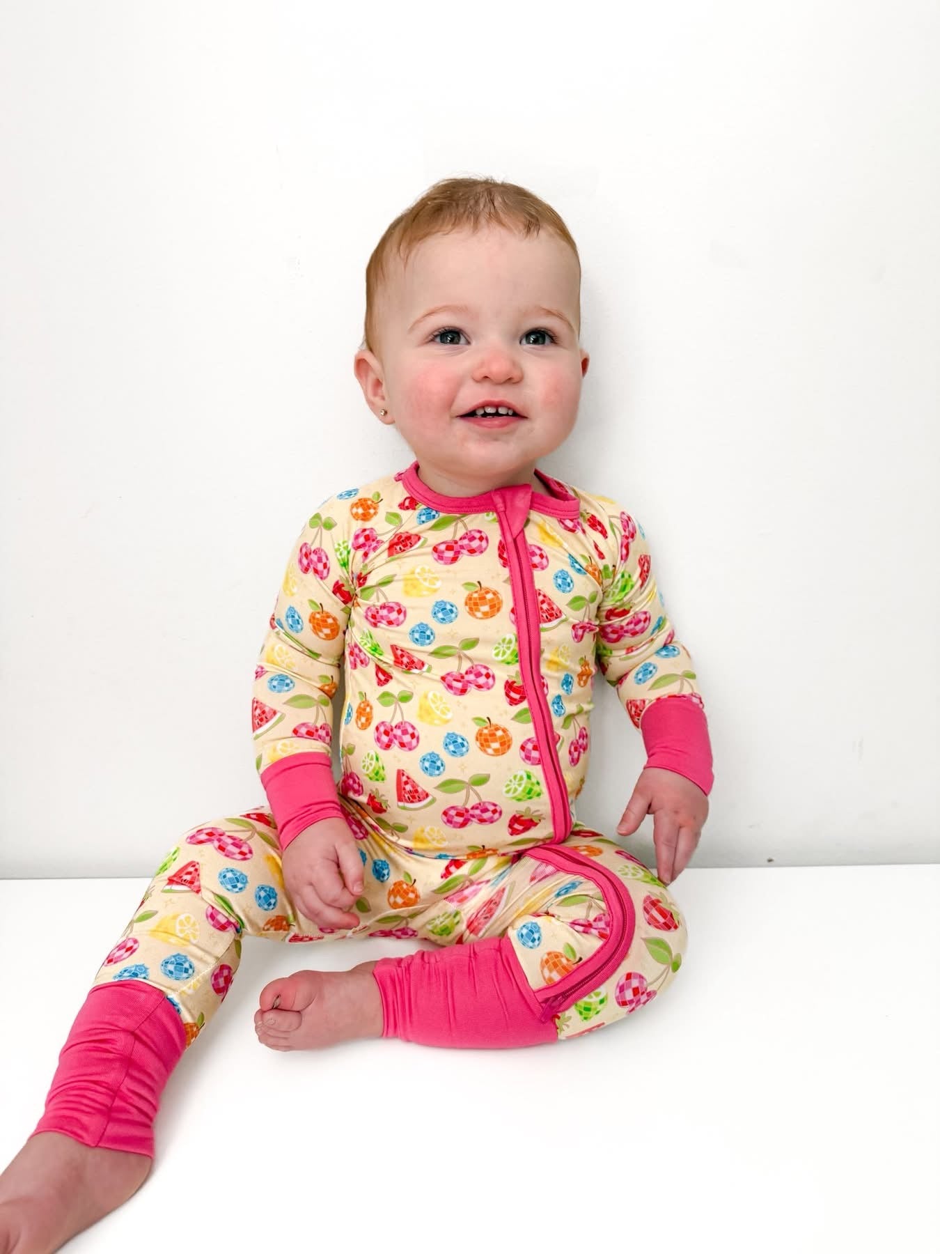 Disco Fruit Double Zippy Romper