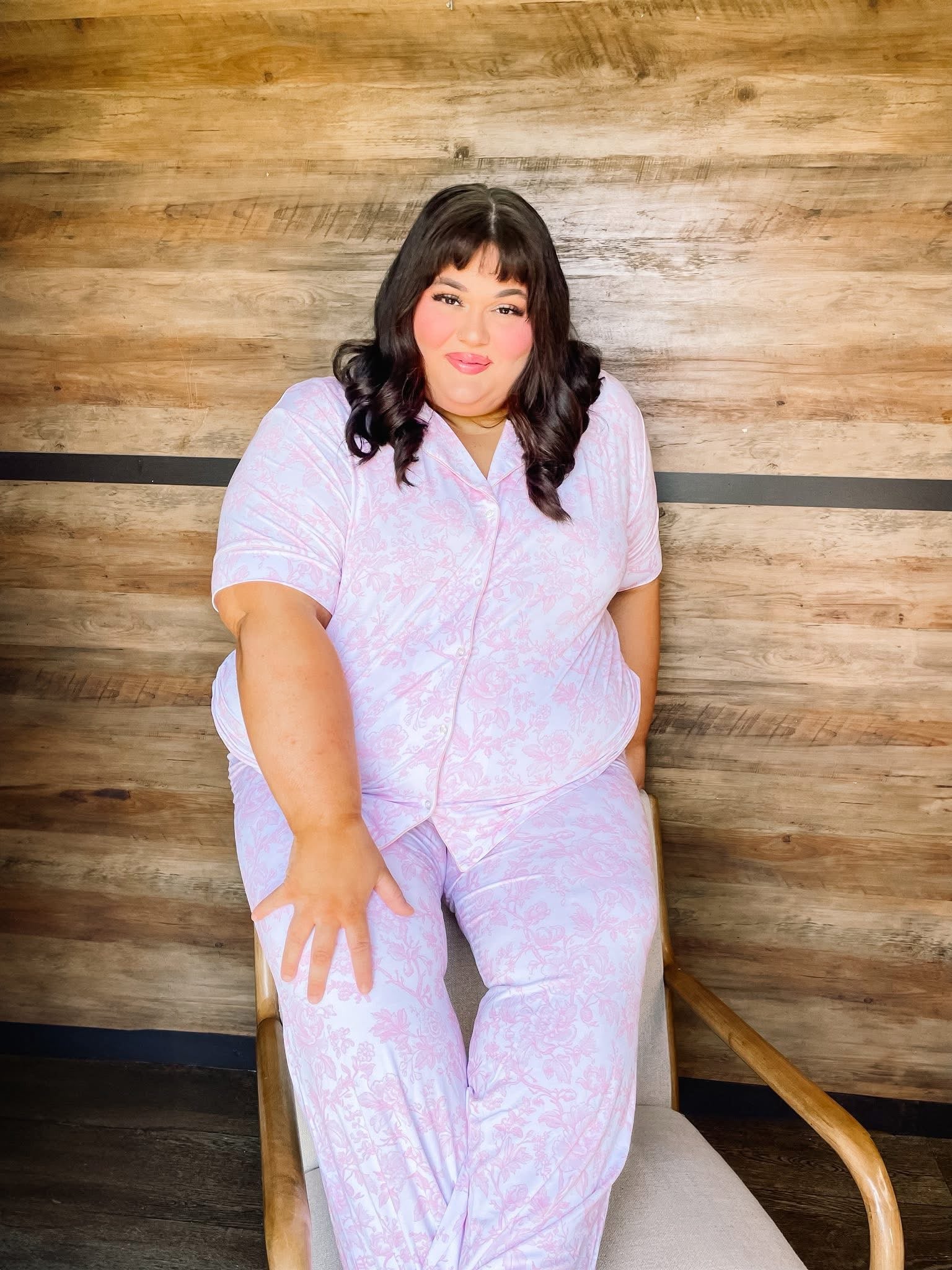 Pink toile Womens pant set