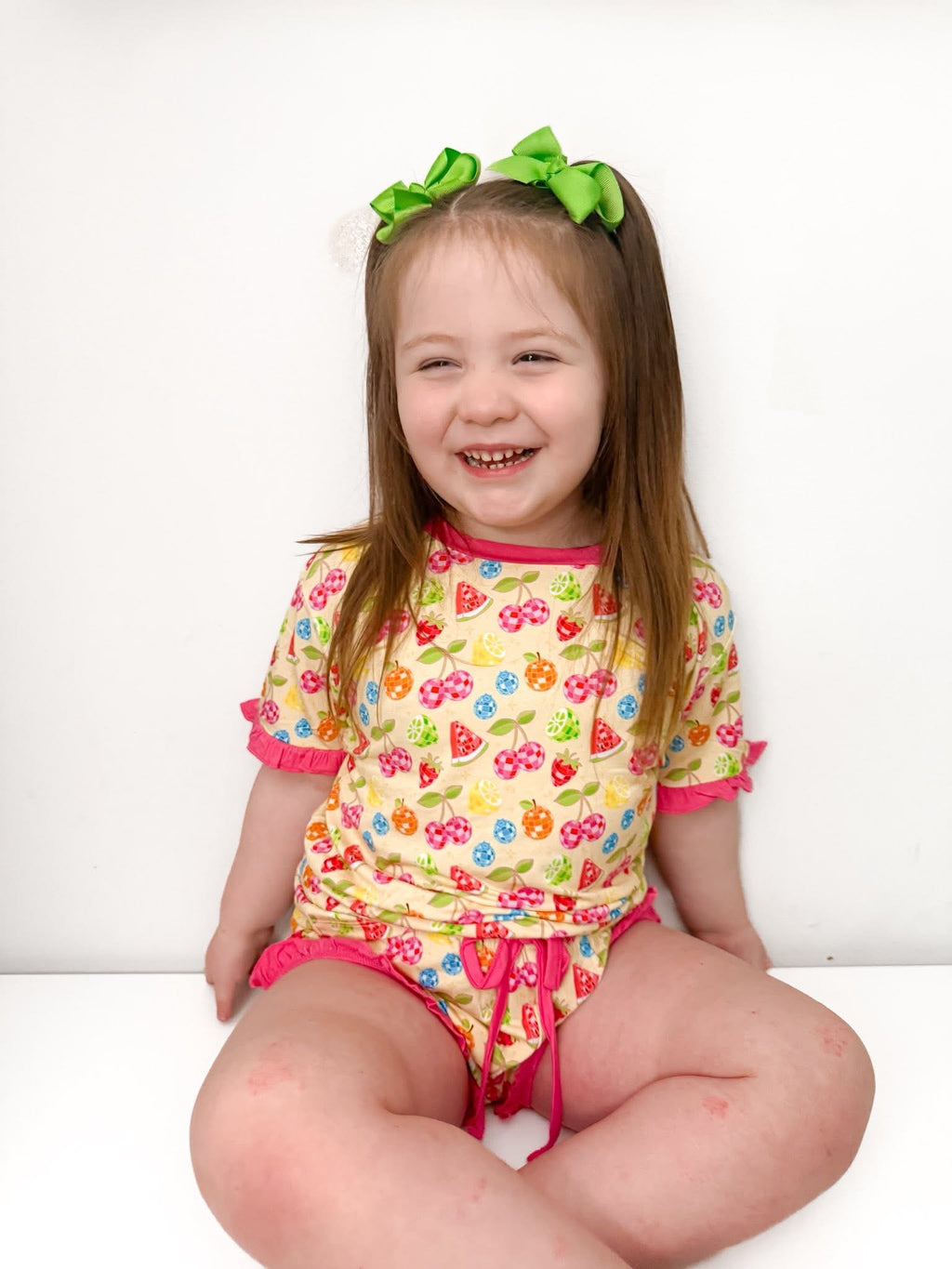 Disco Fruit Kids Ruffle Short Set