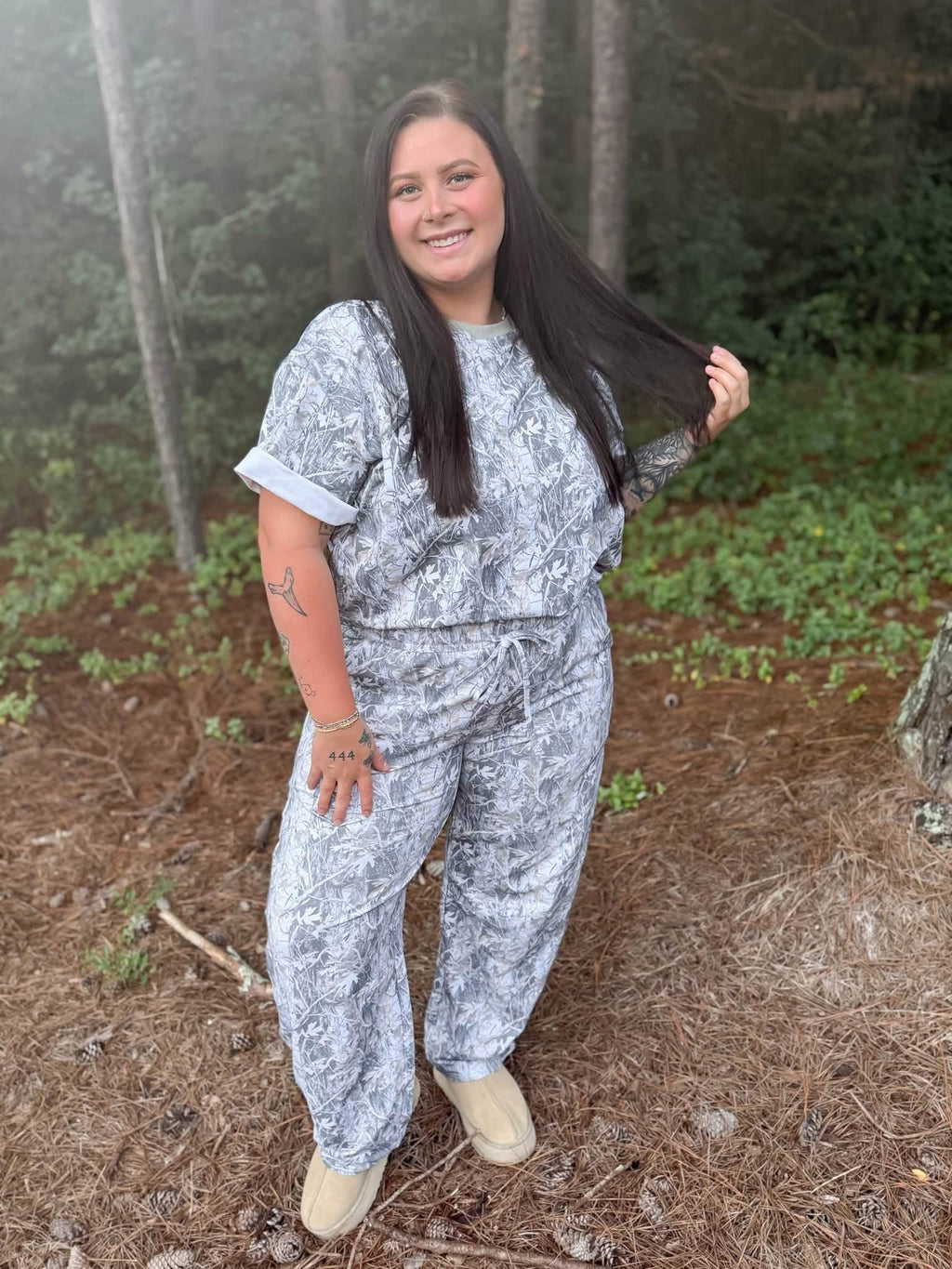 Snow Camo Womens Barrel Pant Set