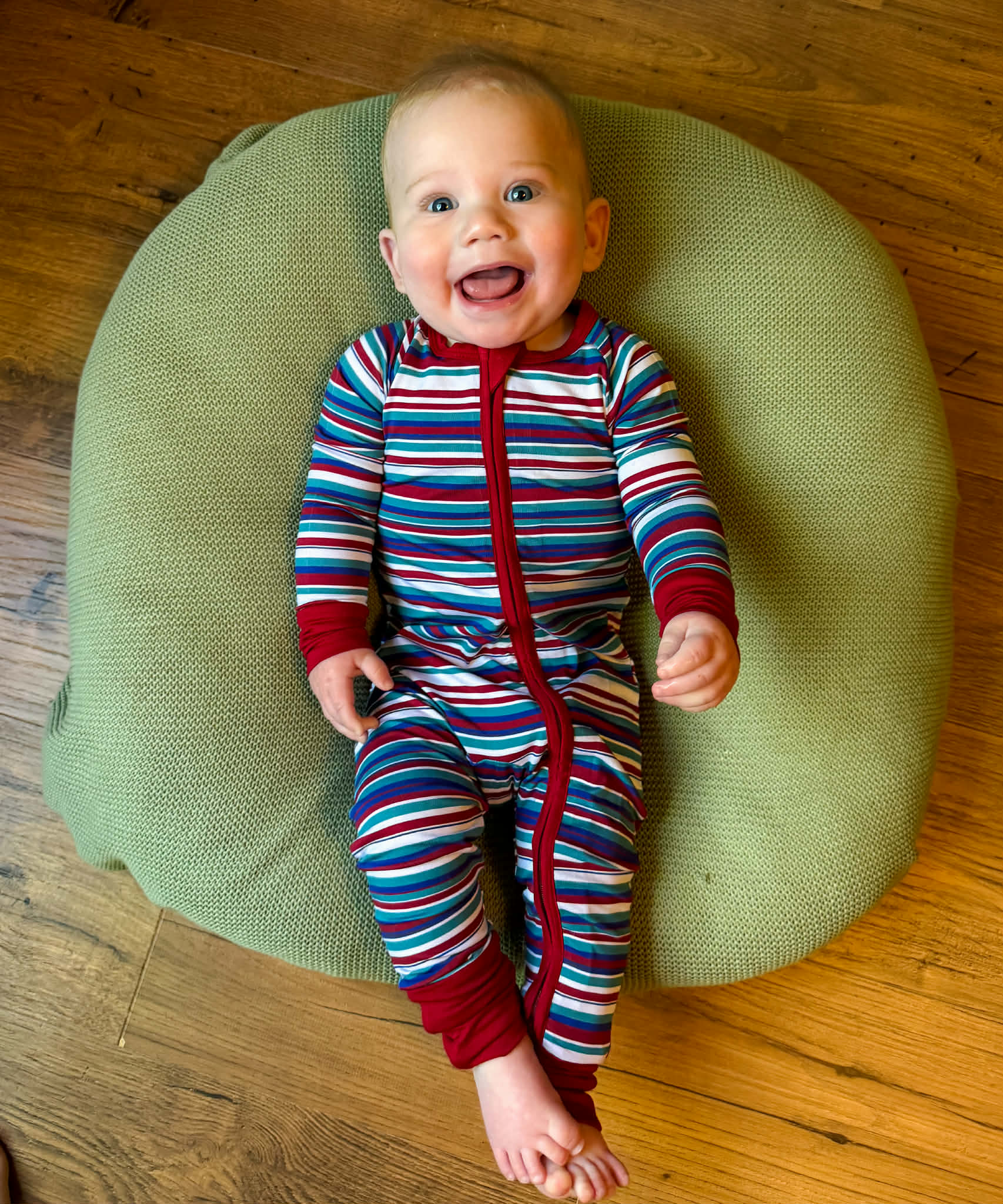 Retro Stripes Double Zippy Romper