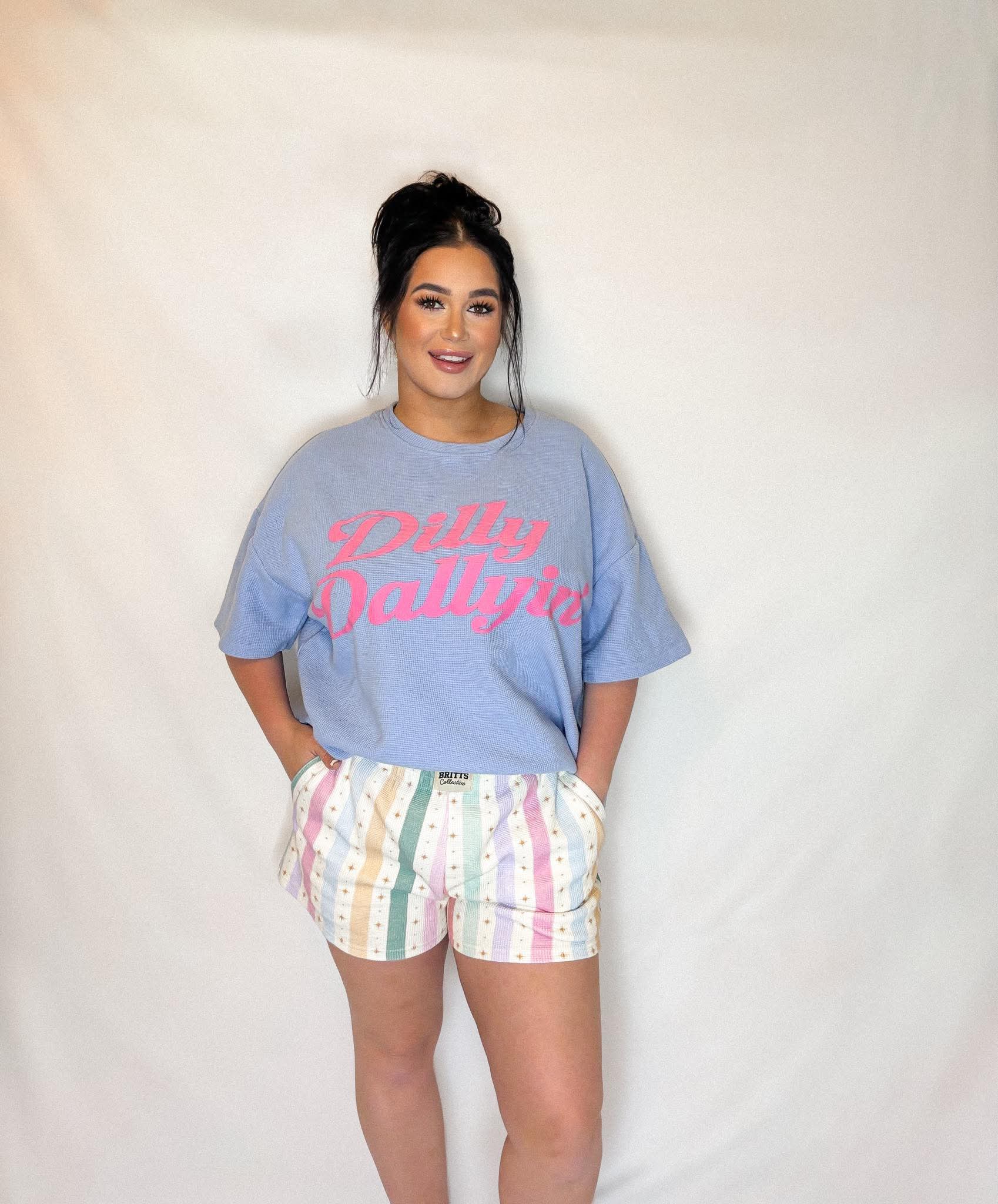 Dilly Dallyin' Waffle Knit Short Set