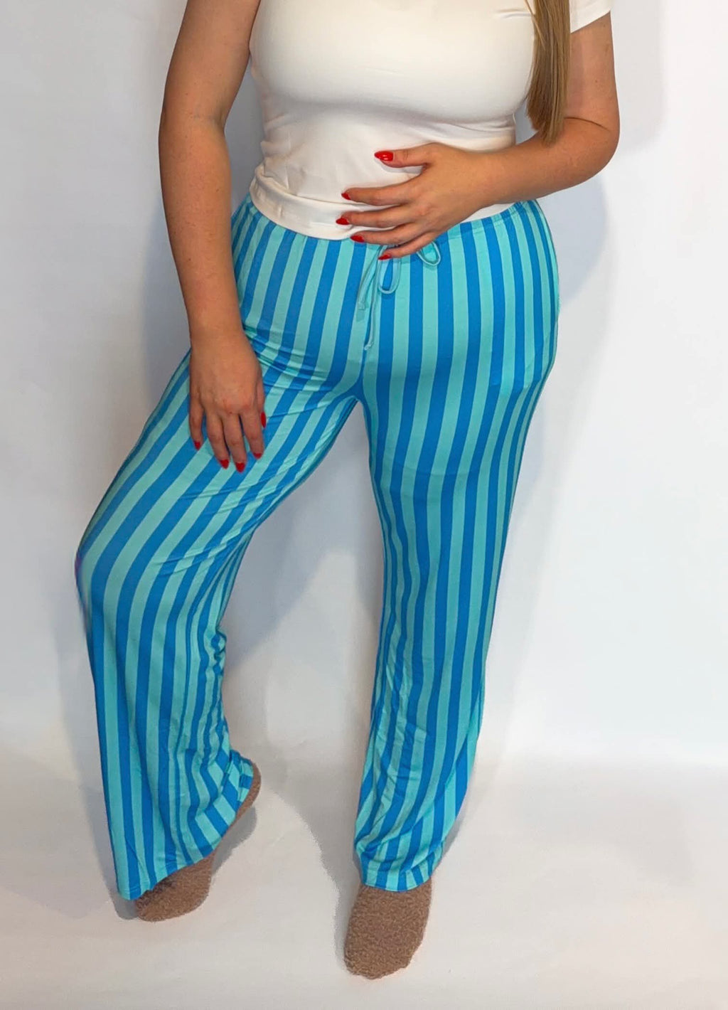 Blue Raspberry Striped Unisex Straight Leg Pants