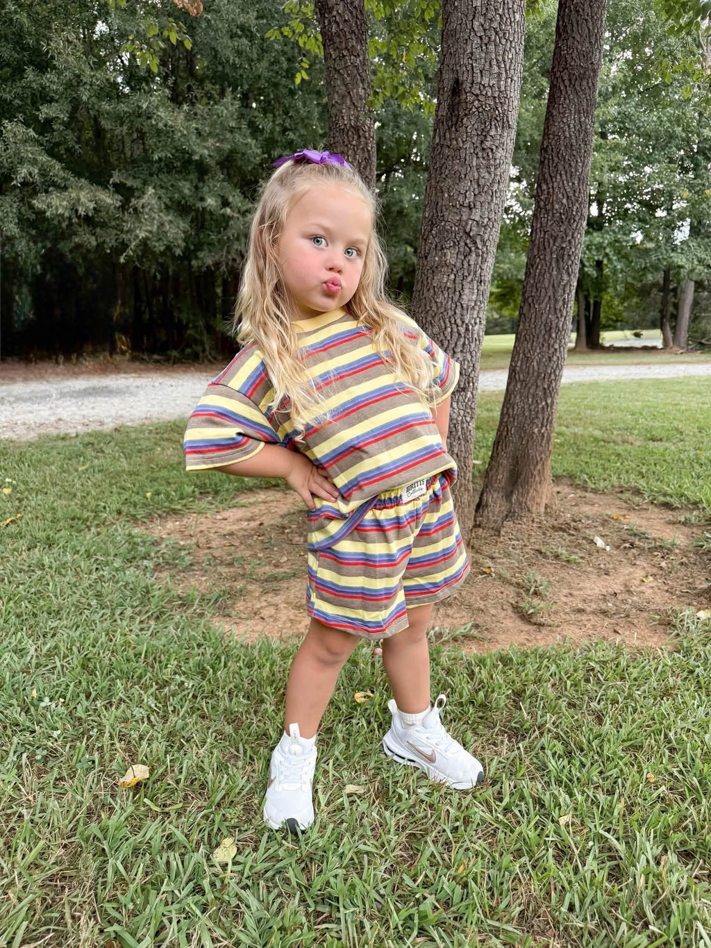 Retro Rhythm Kids Short Set