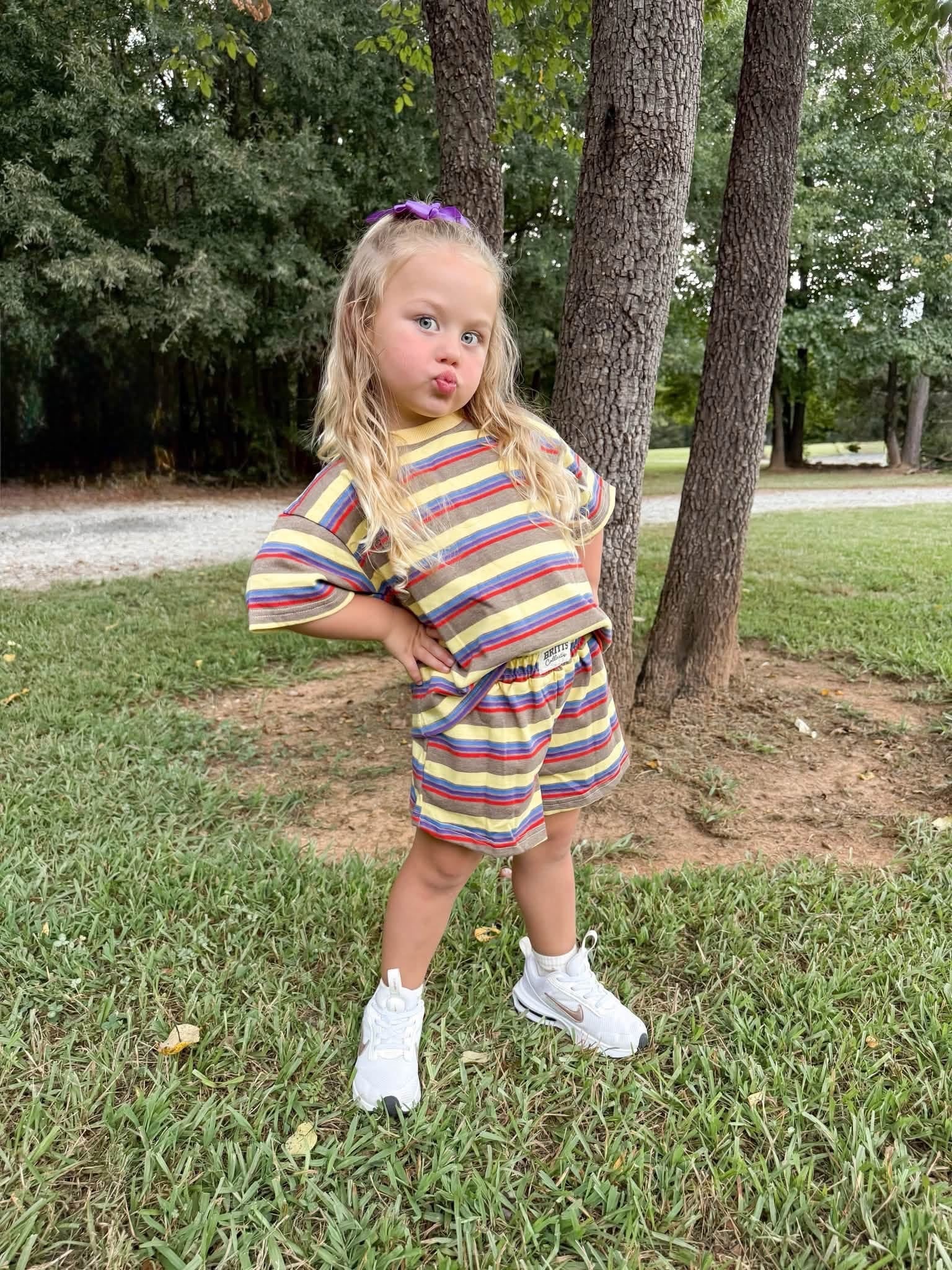 Retro Rhythm Kids Short Set
