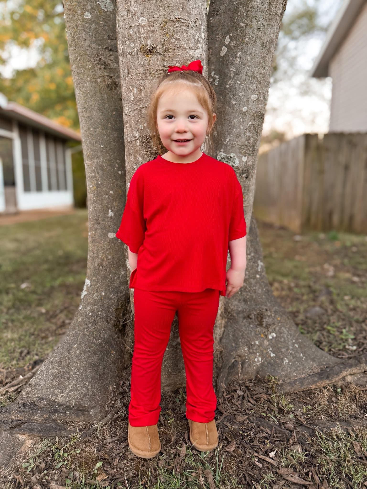 Cranberry Kids Ribbed Daywear Pant Set