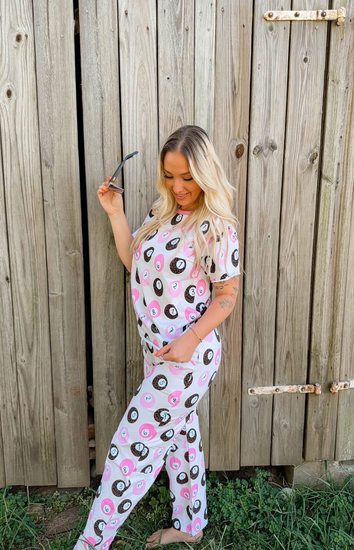 Lucky 8balls Womens Barrel Pants Set