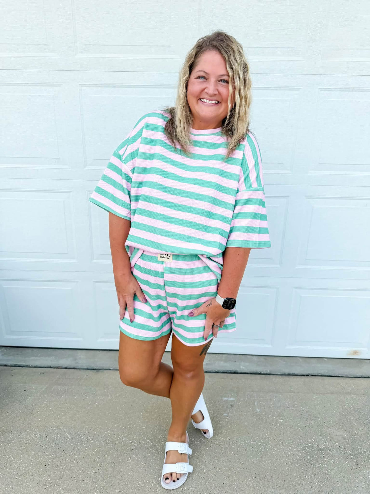 Watermelon Sugar Womens Waffle Short Set