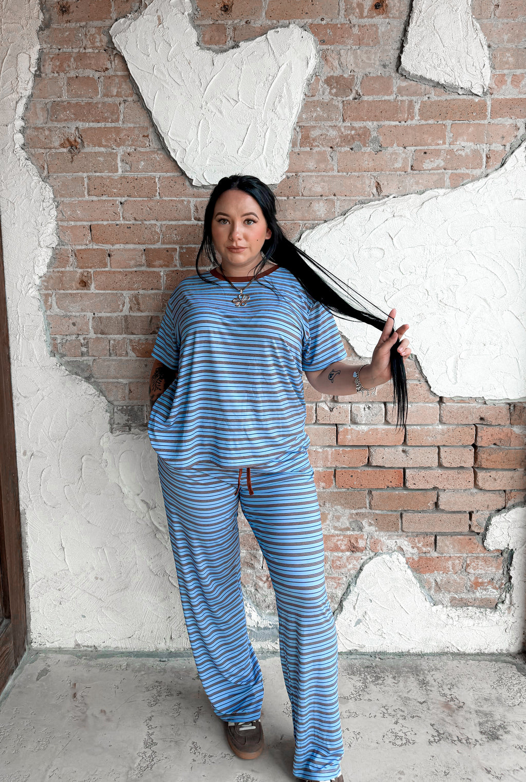 Seaside Stripes Womens Lounge Pant Set