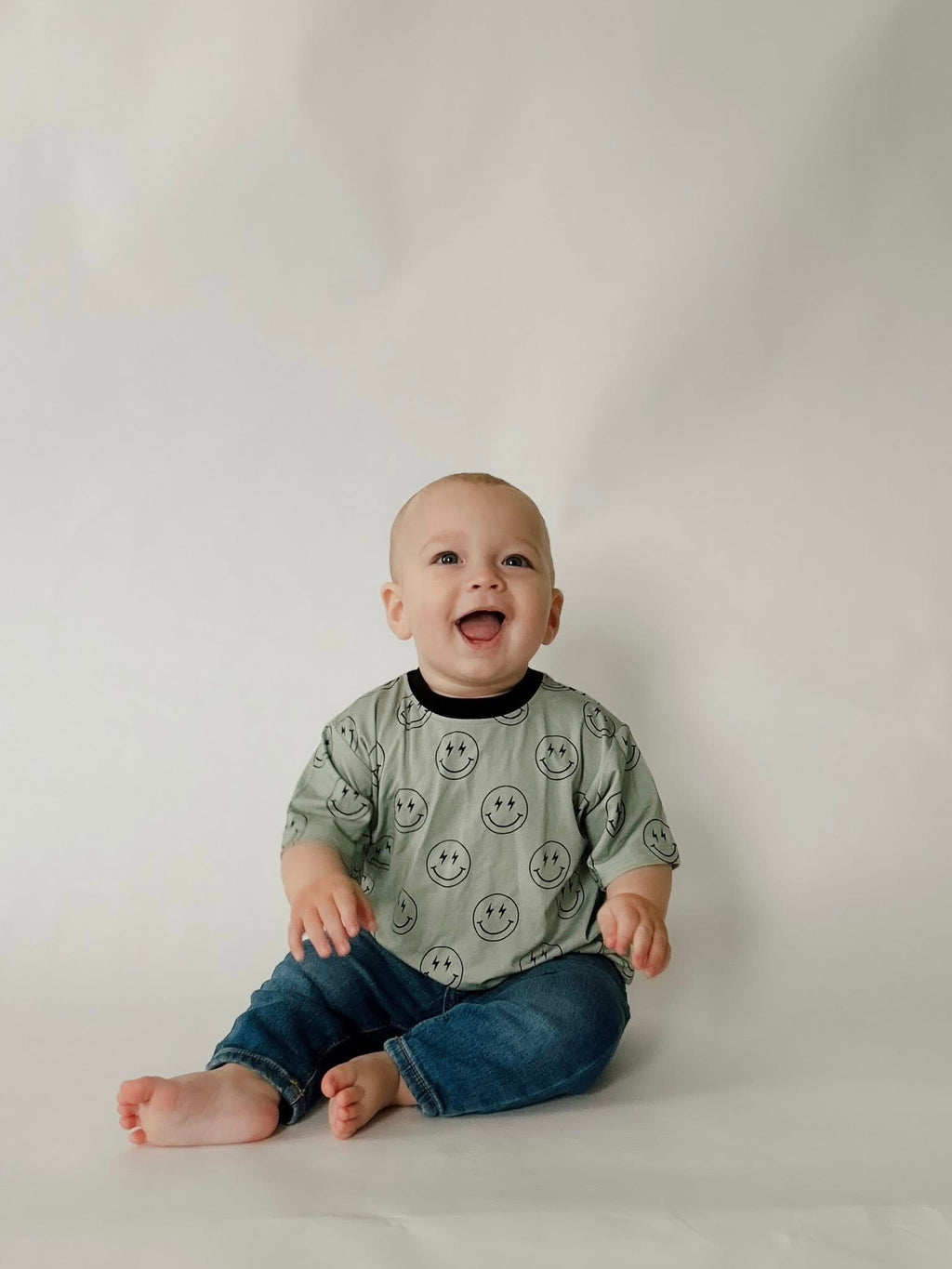 Pistachio Smiley Oversized Scoop Hem Tee