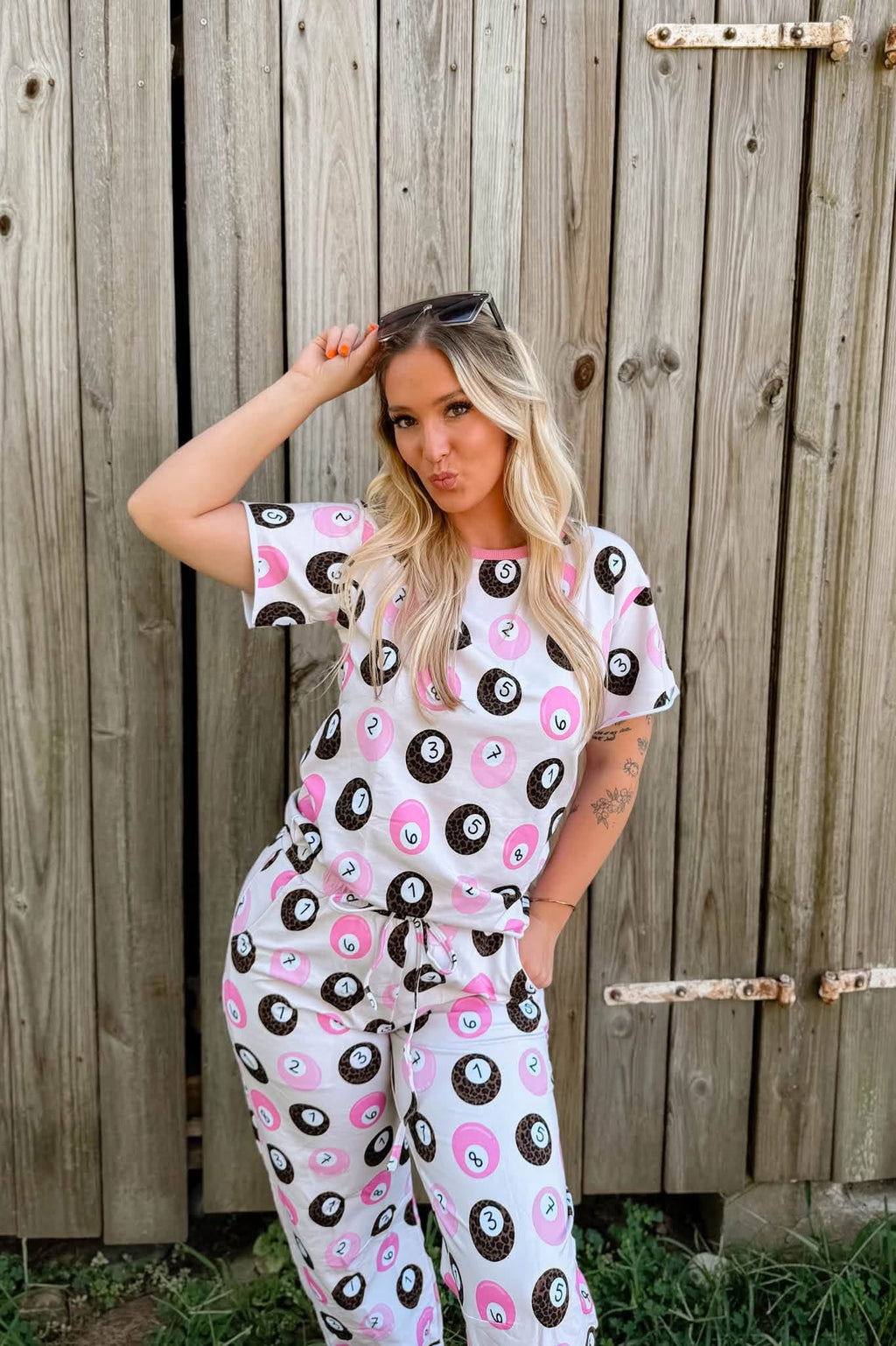 Lucky 8balls Womens Barrel Pants Set