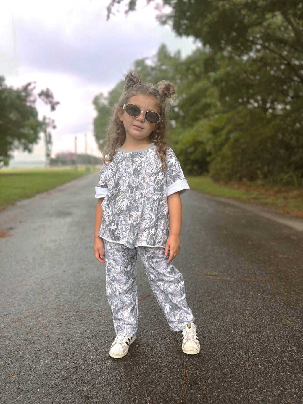 Snow Camo Kids Barrel Pant Set